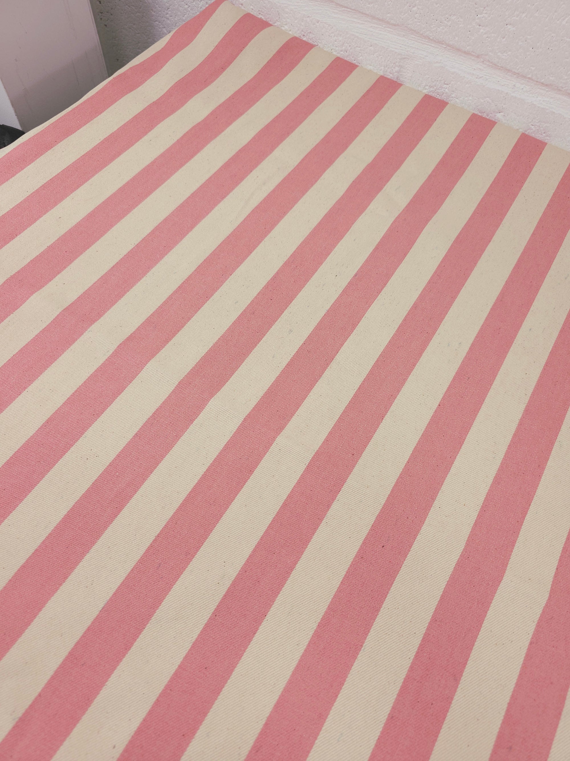 Candy Pink/Cream Stripe Denim