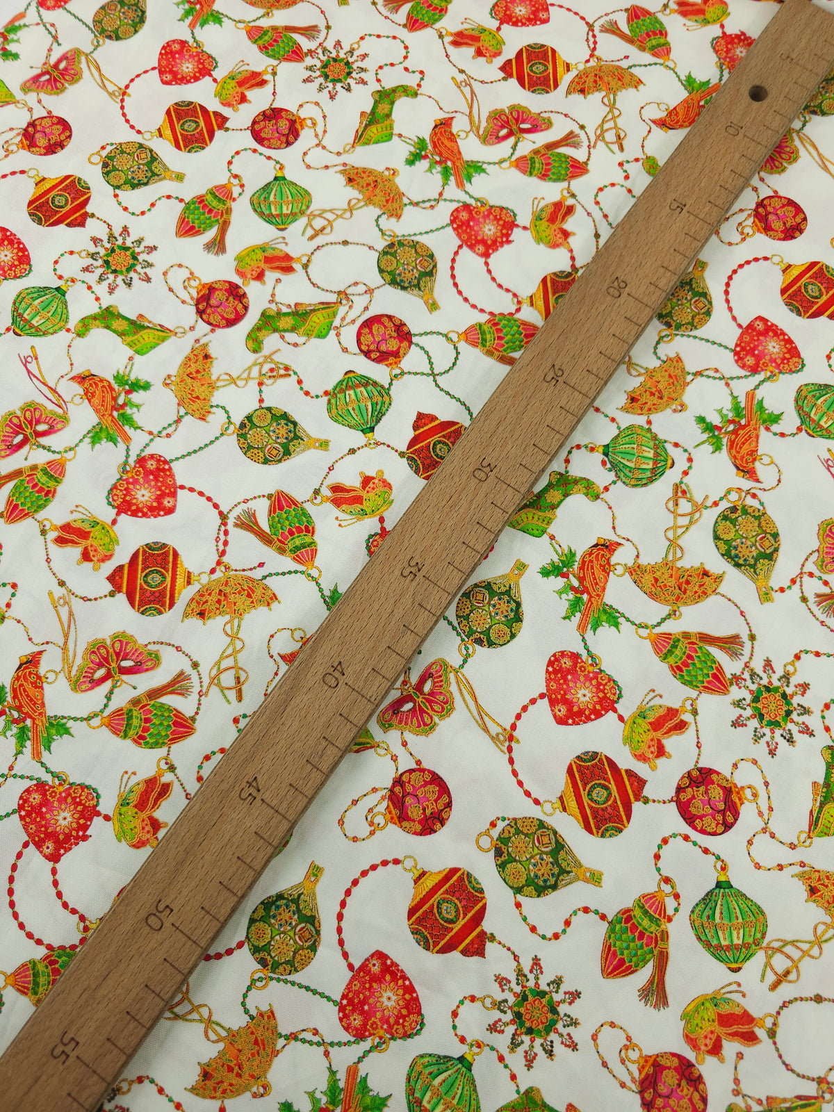 Oriental Gold Baubles 100% Cotton - Robert Kaufman