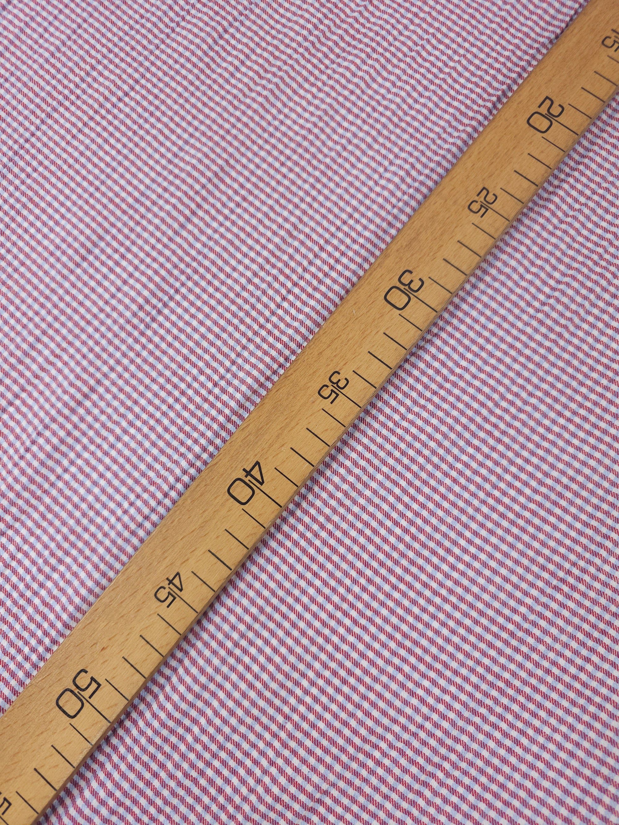 Red/Blue Ultra Mini Gingham Crinkle Cotton Poly