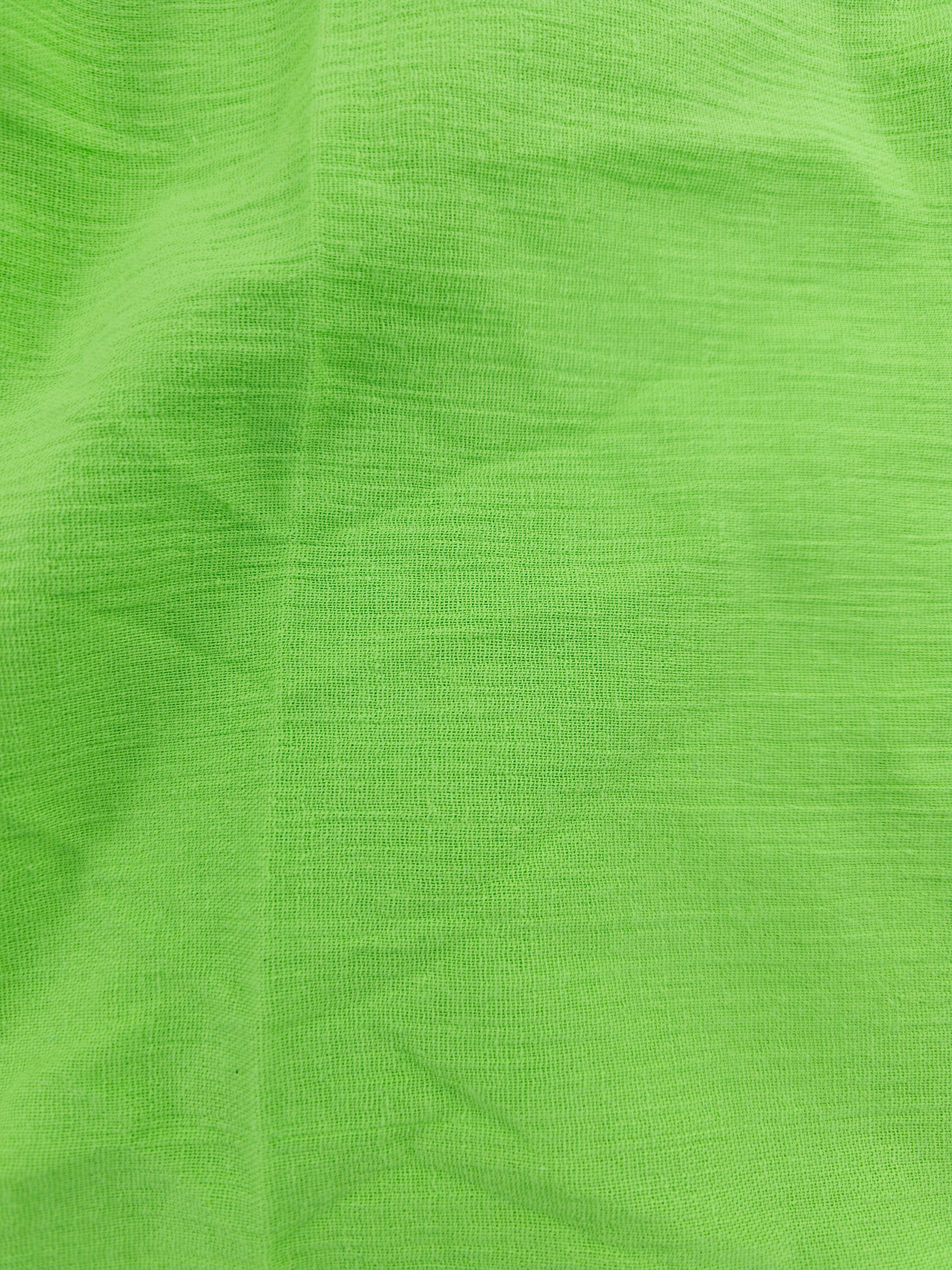 Green Cotton Muslin/Crepe - (Various Sizes)
