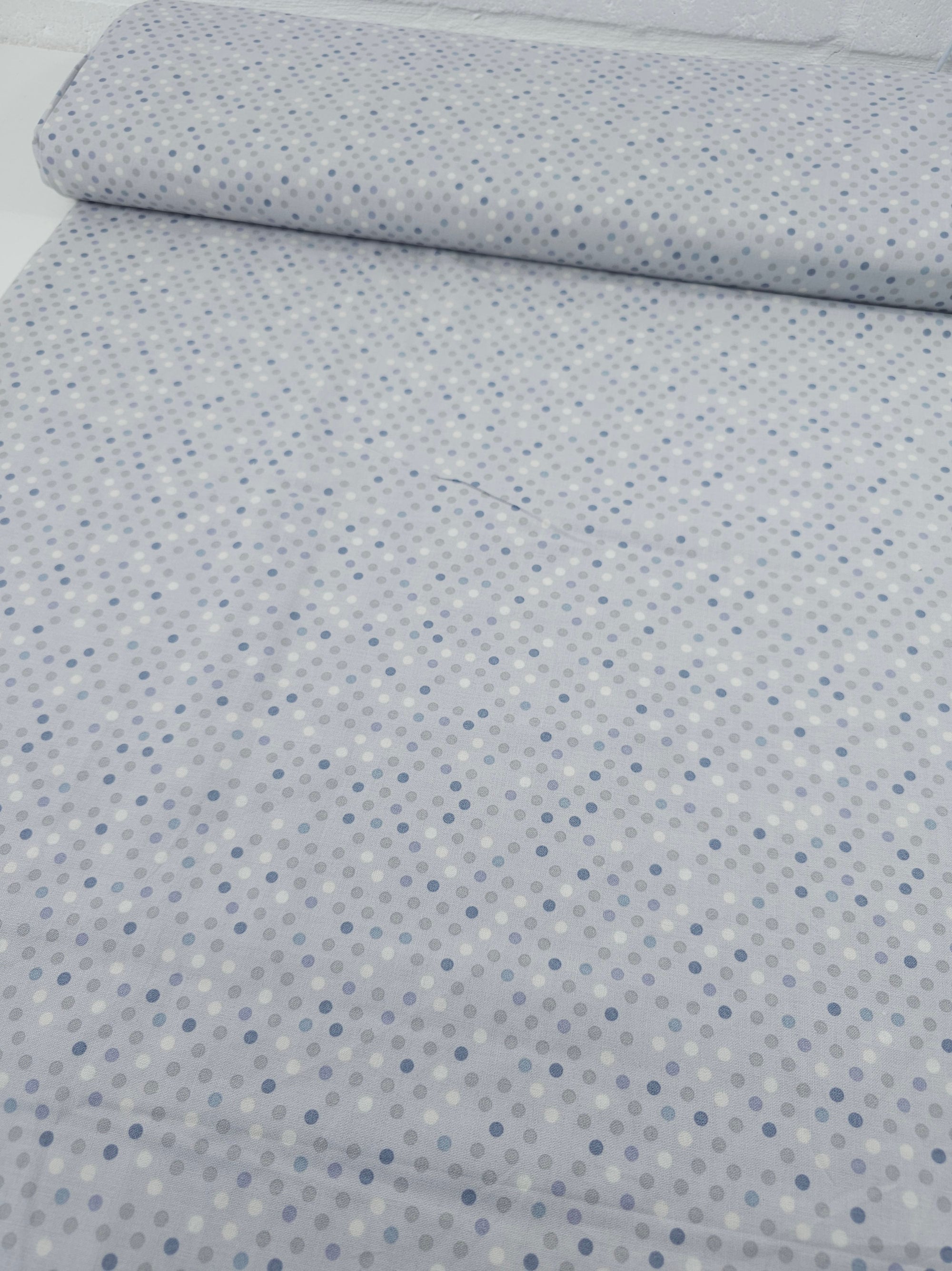 Grey Irregular Polka 100% Cotton