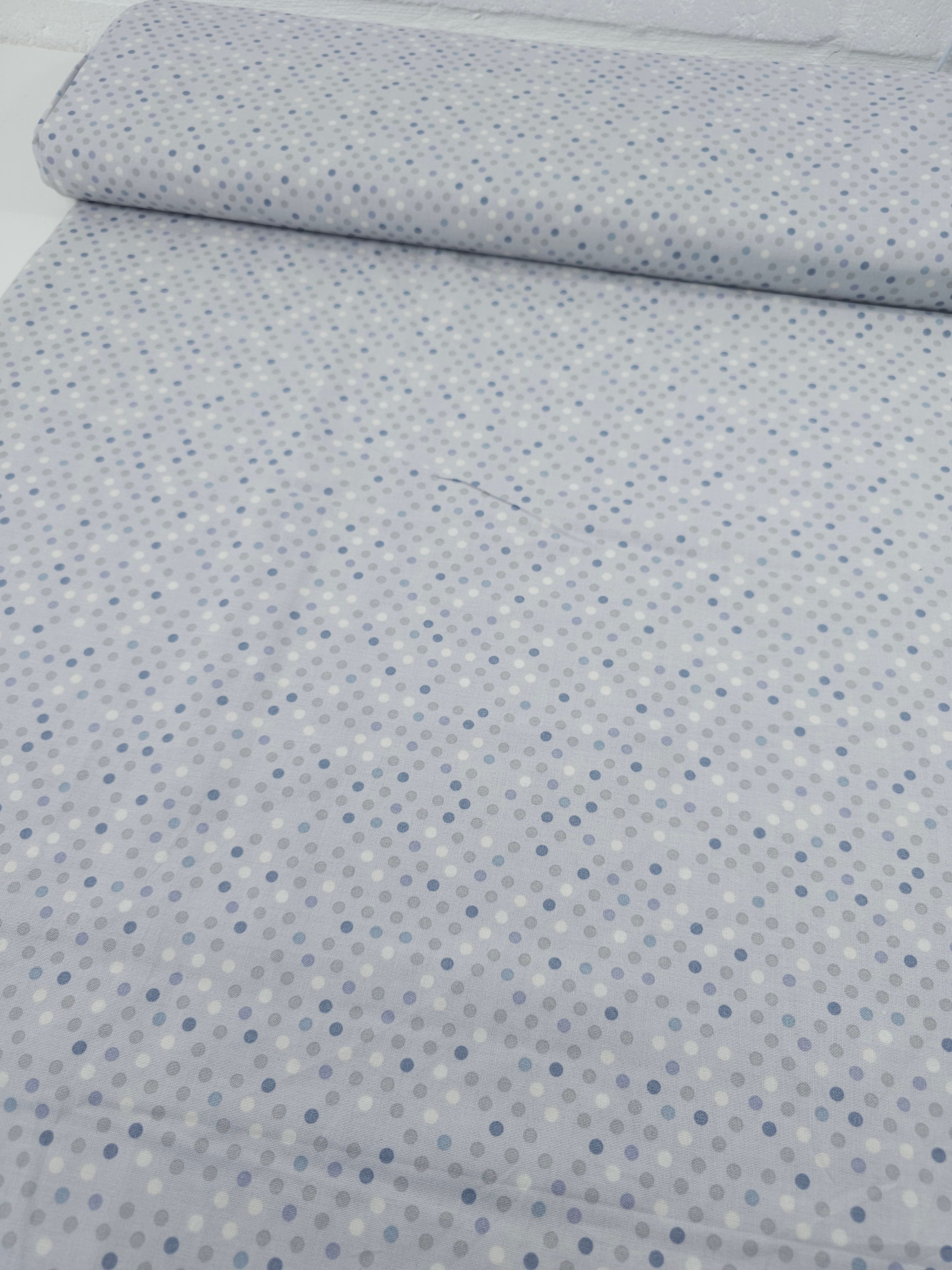Grey Irregular Polka 100% Cotton