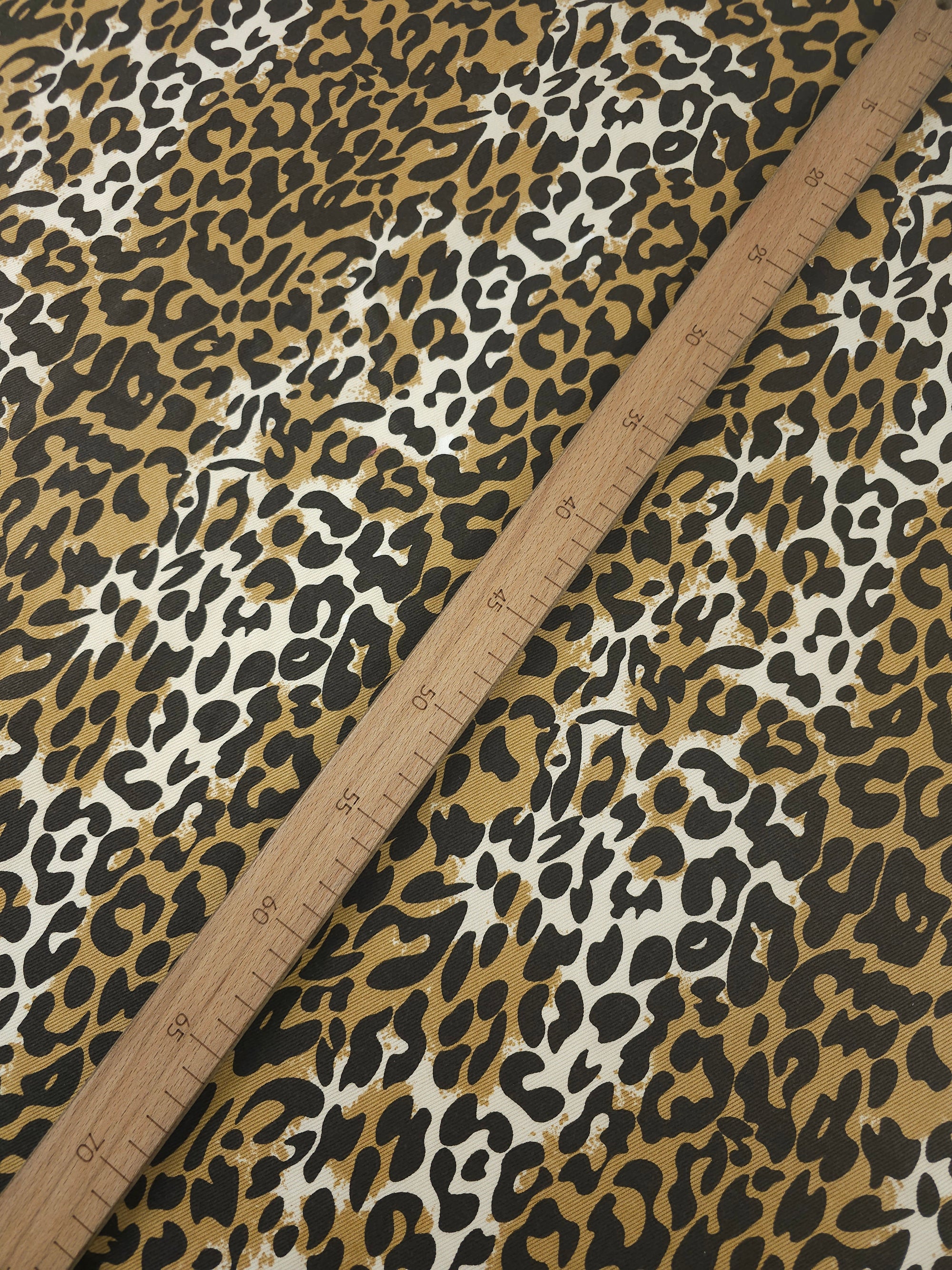 Peanut Brown/Ivory Leopard Denim