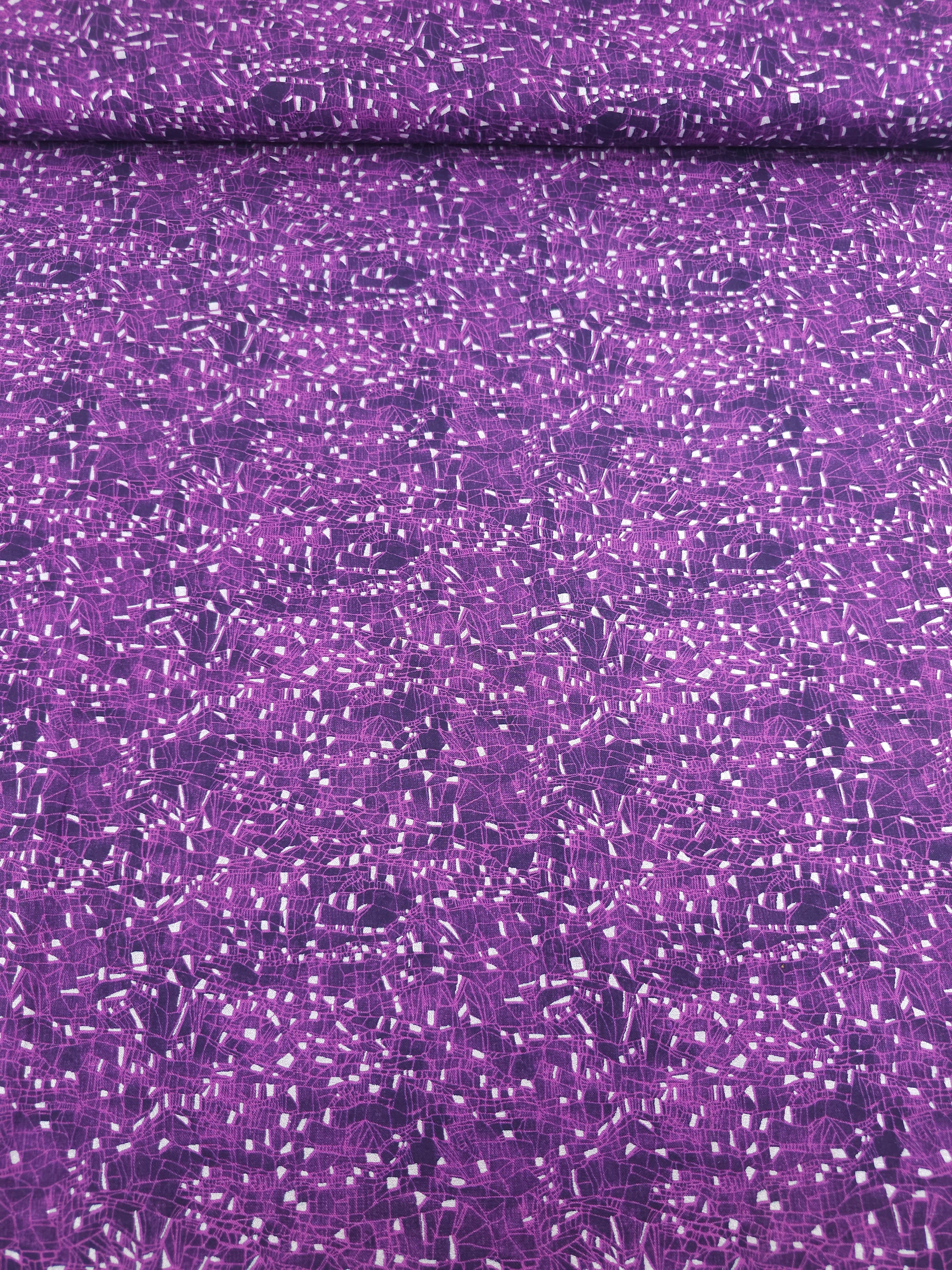 Purple/Silver Mosaic Crackles 100% Cotton - Benartex