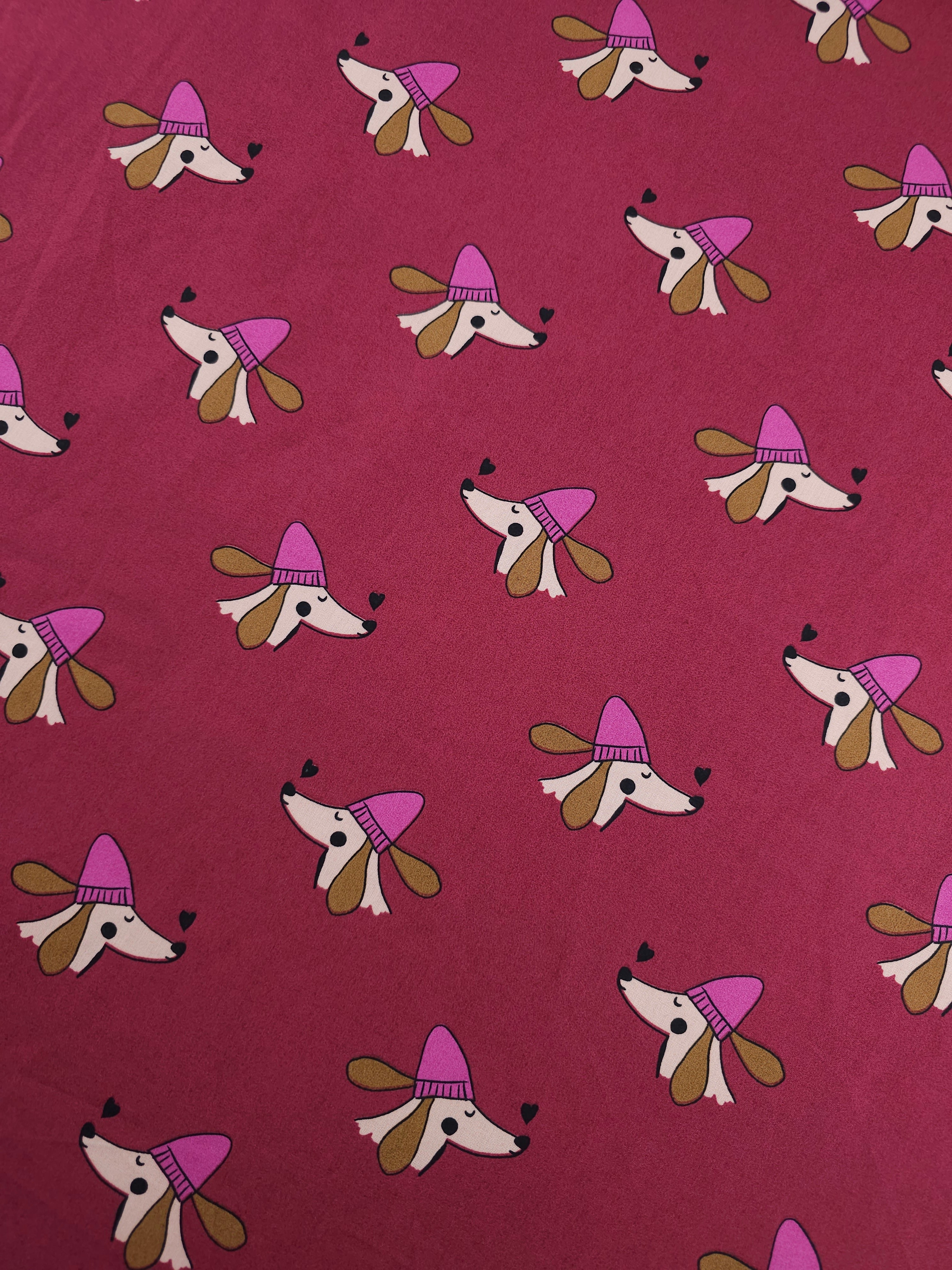 Burgundy Sausage Dog 100% Cotton 57"