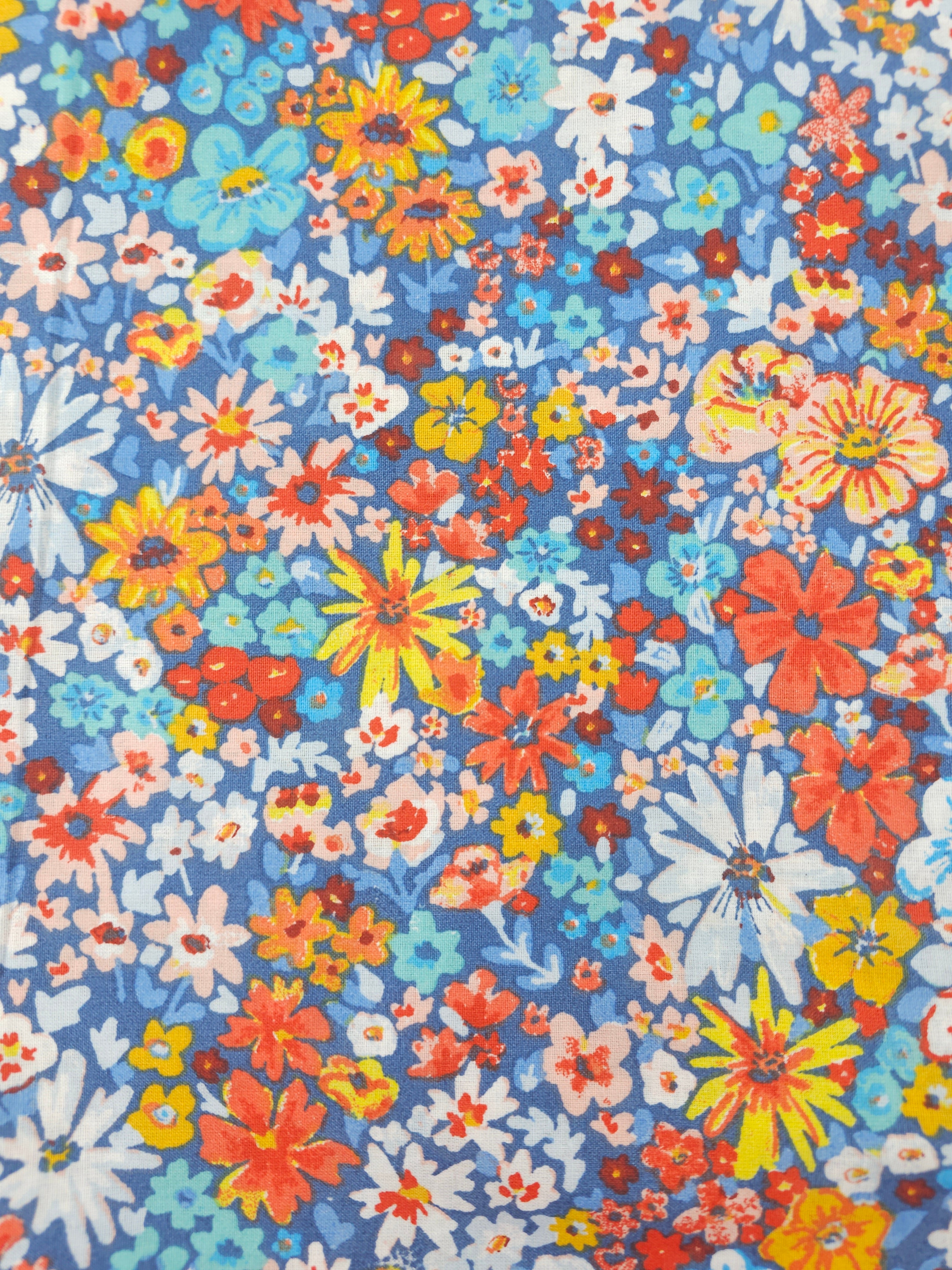 Tropical coloured floral Cotton- 2.1m piece