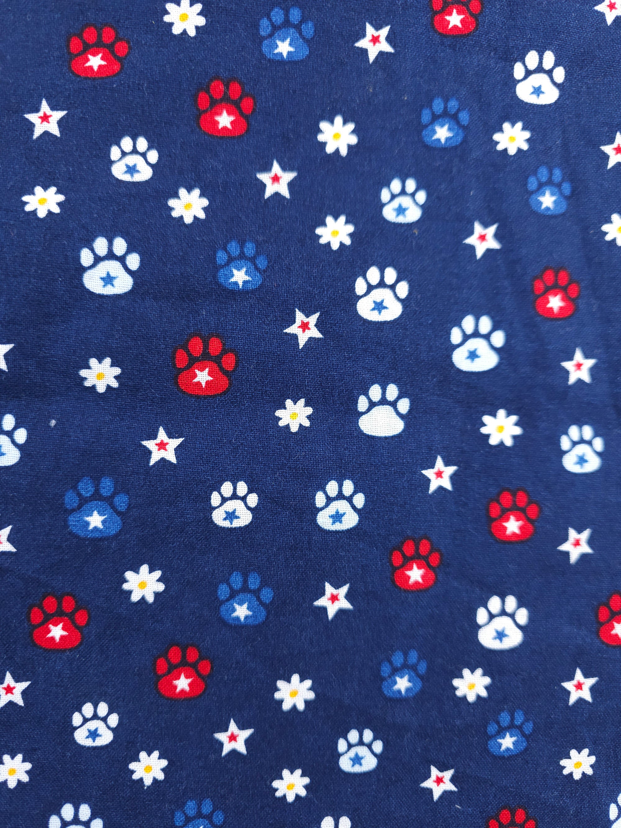 Patriotic Paw Prints Cotton - 1.7m Piece