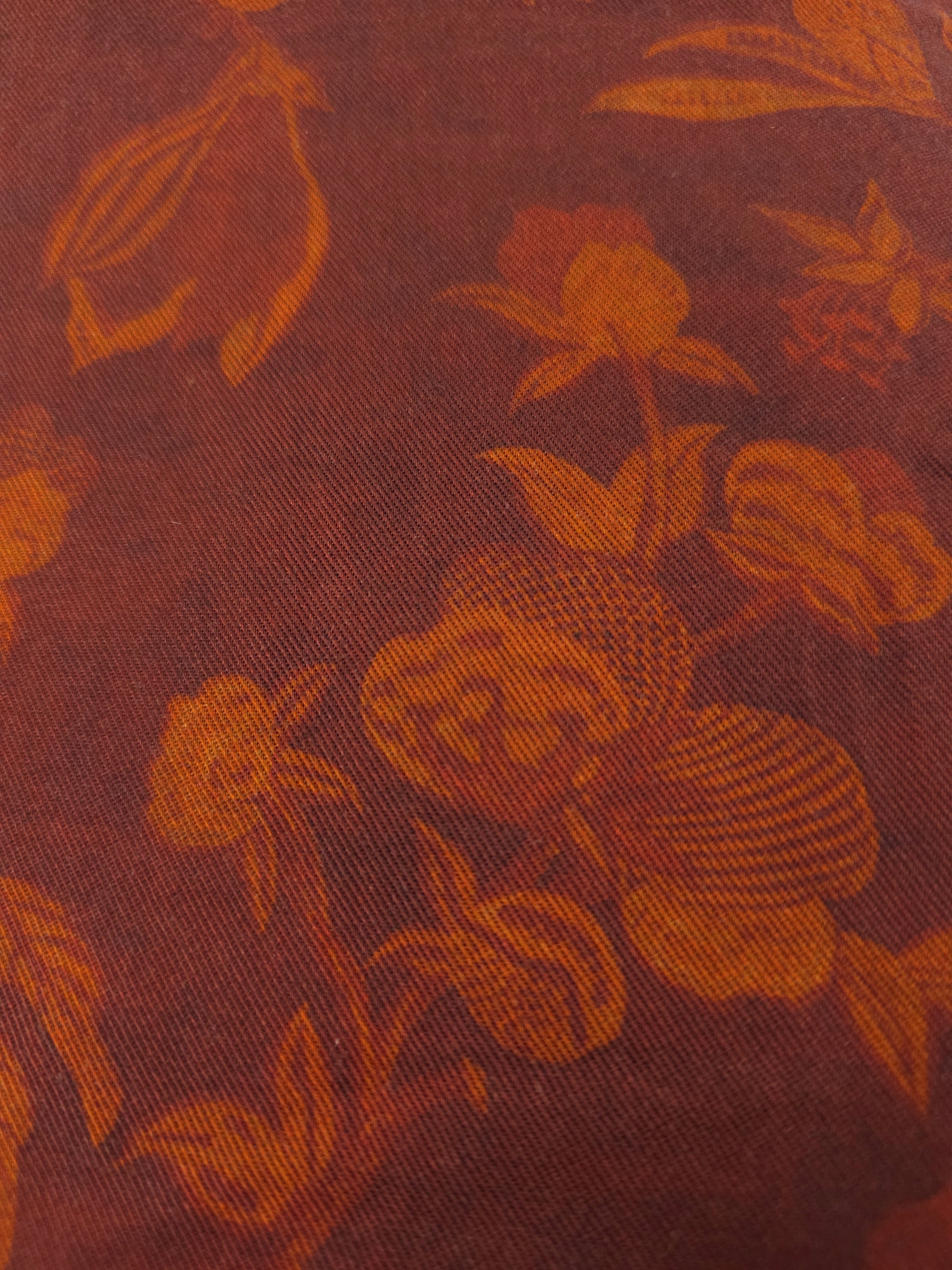 Burnt orange floral Viscose- 5.6m