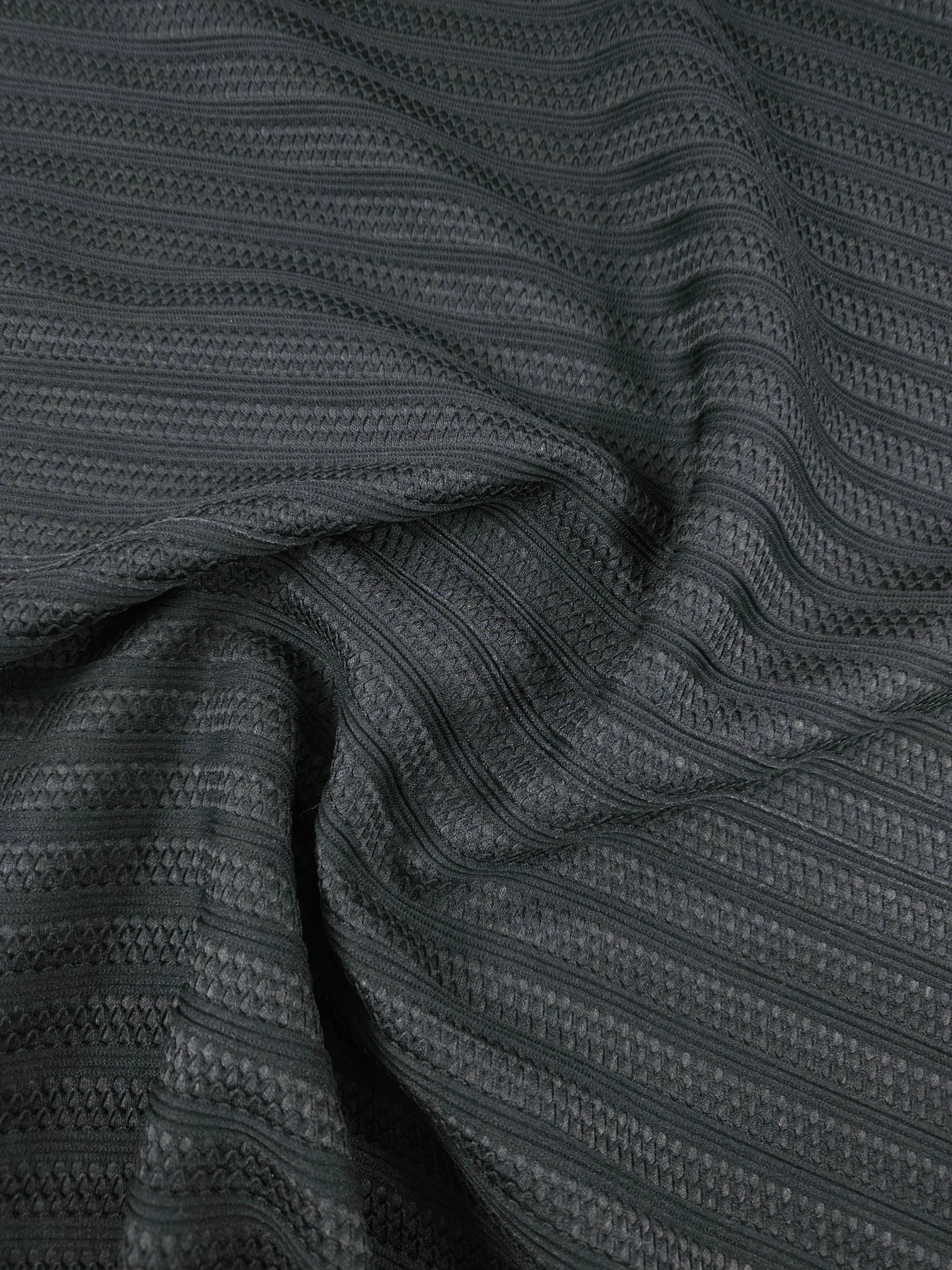 Black Bonded Lace Stripe Scuba