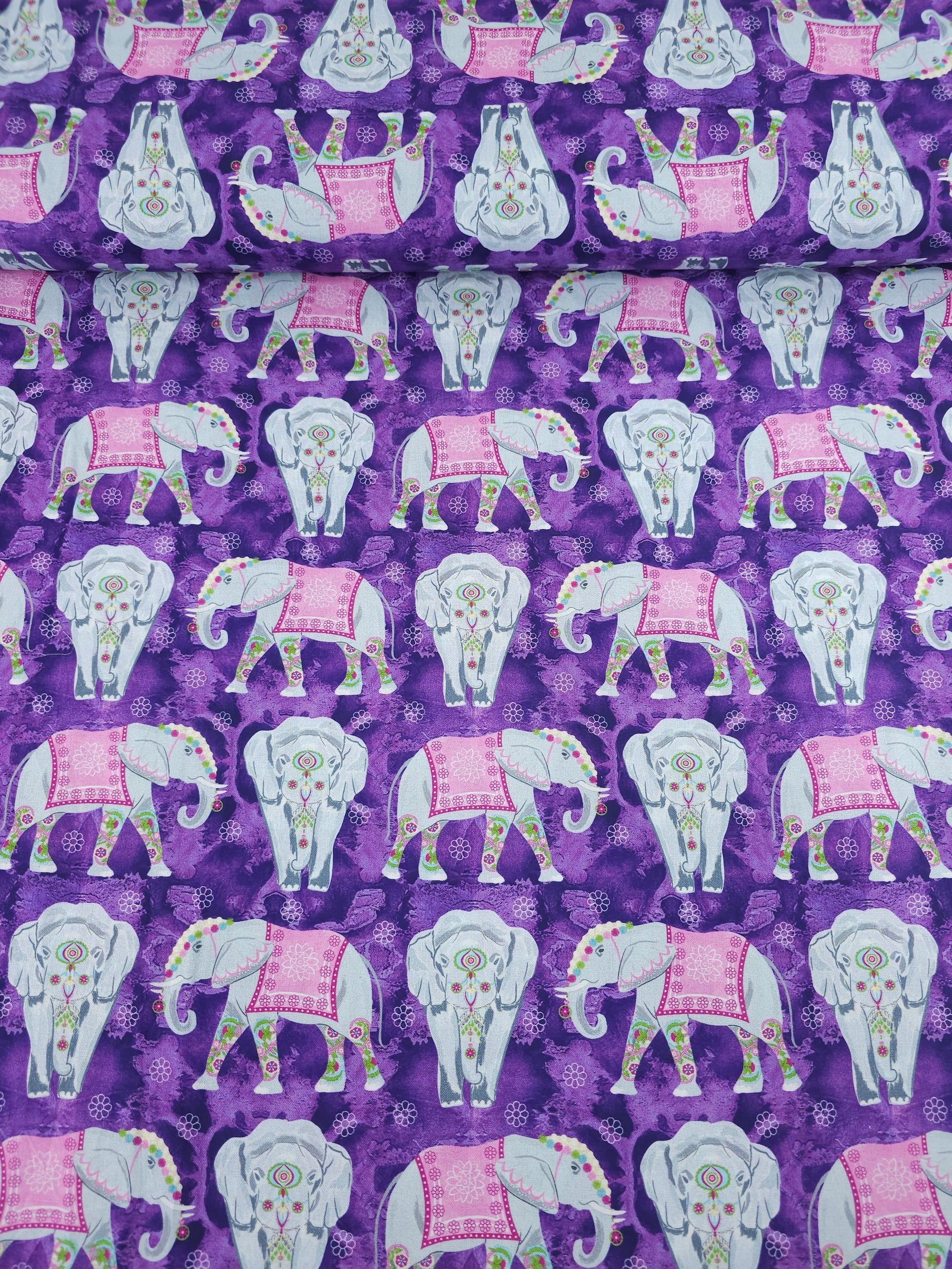 Purple Elephant Festival 100% Cotton