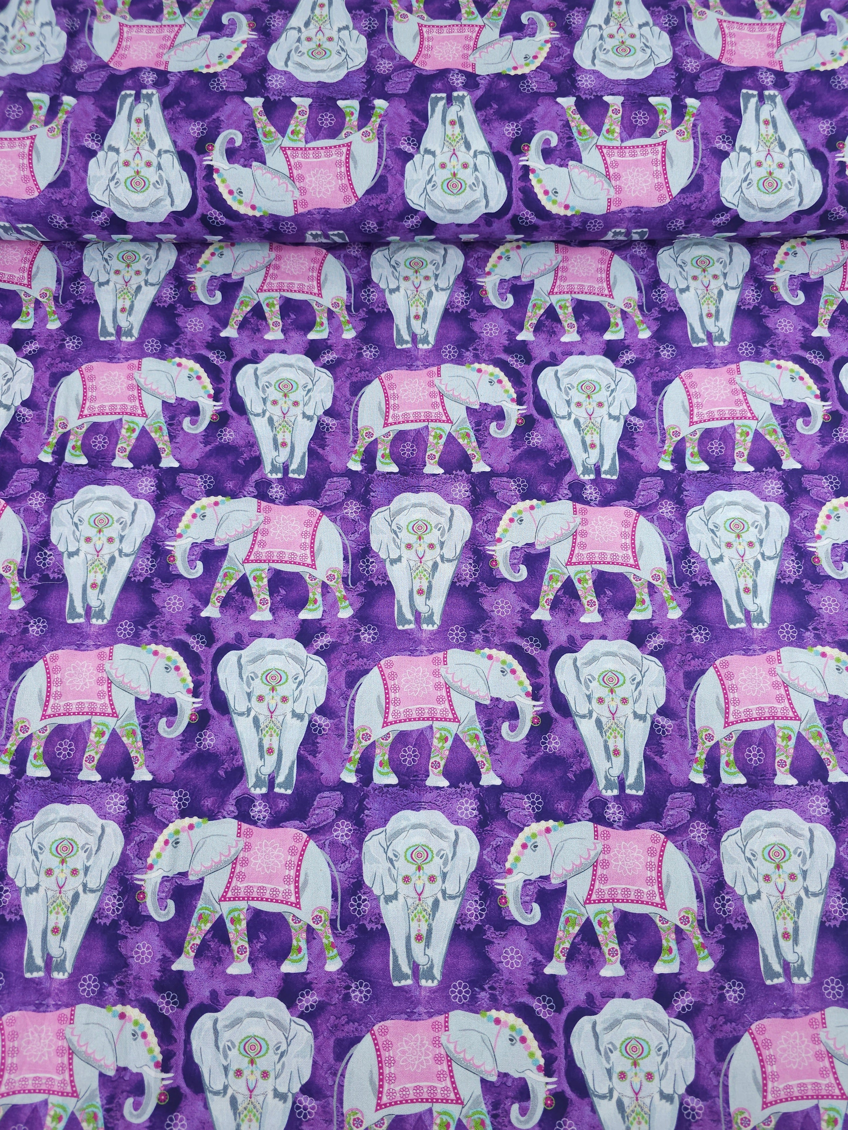 Purple Elephant Festival 100% Cotton