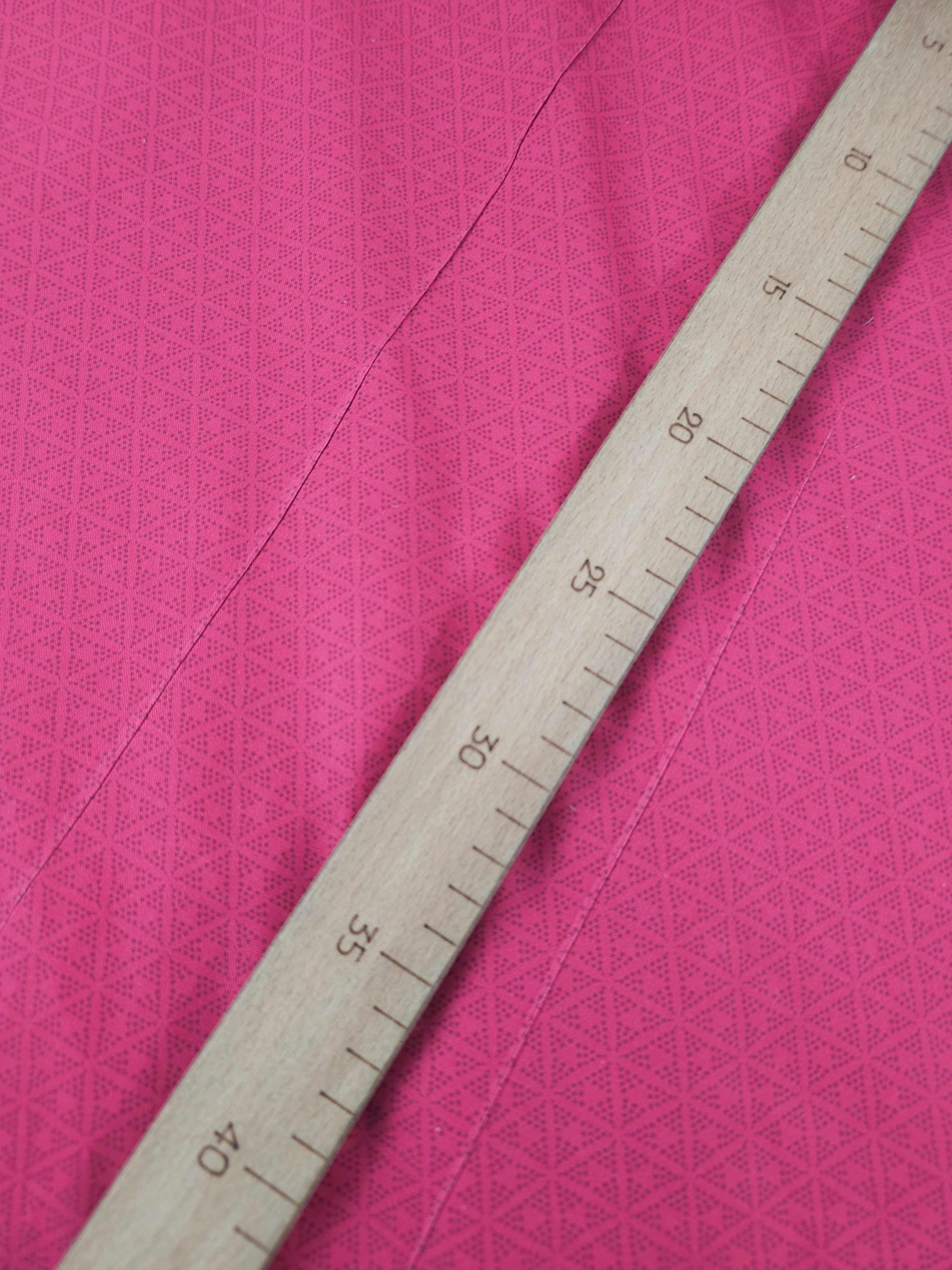 Cerise Pink Abstract Dotty Triangles 100% Cotton