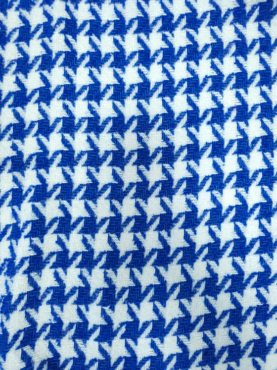 Blue/White Dogtooth Acrylic Wool