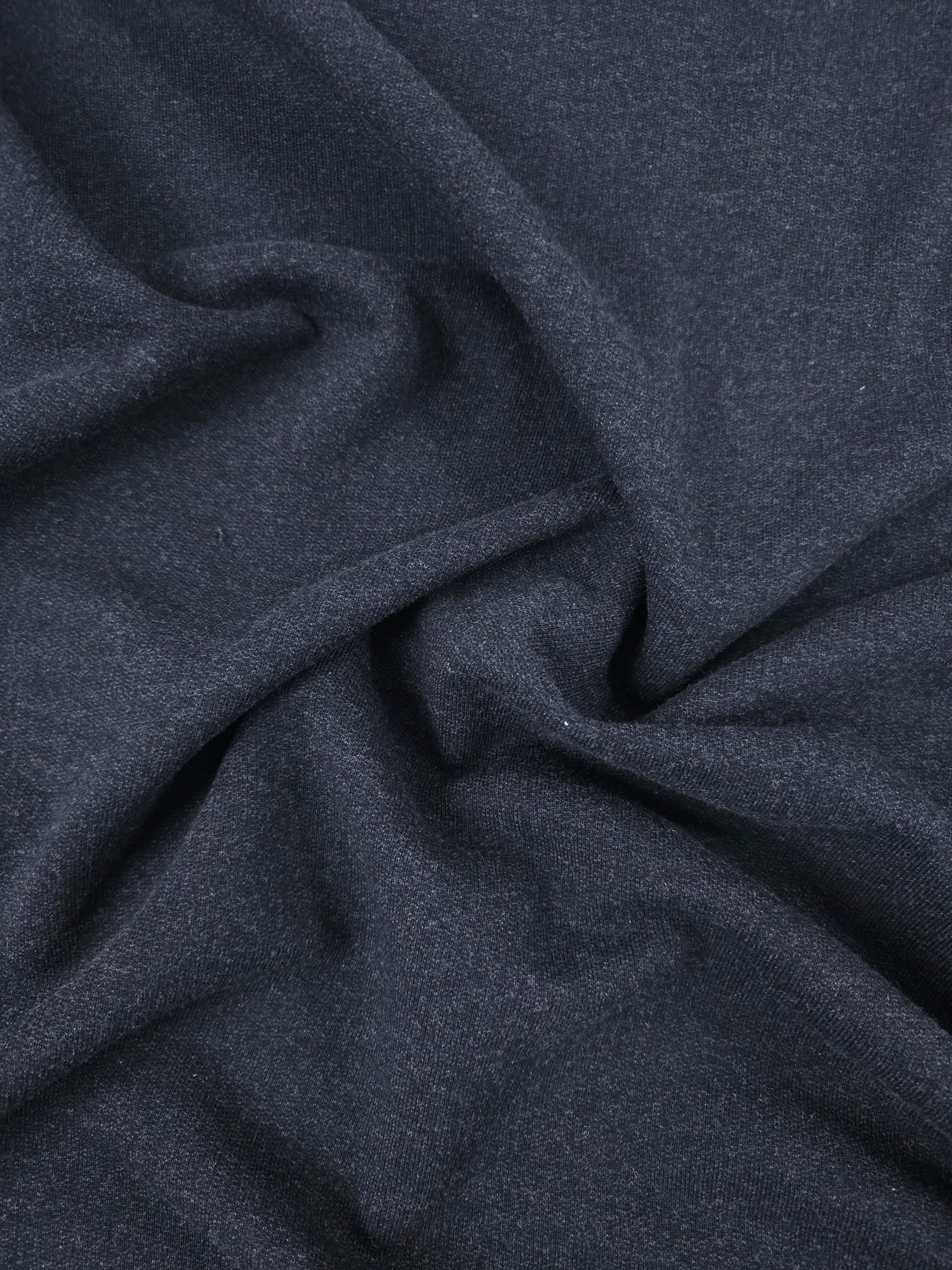 Charcoal Black Loopback Terry