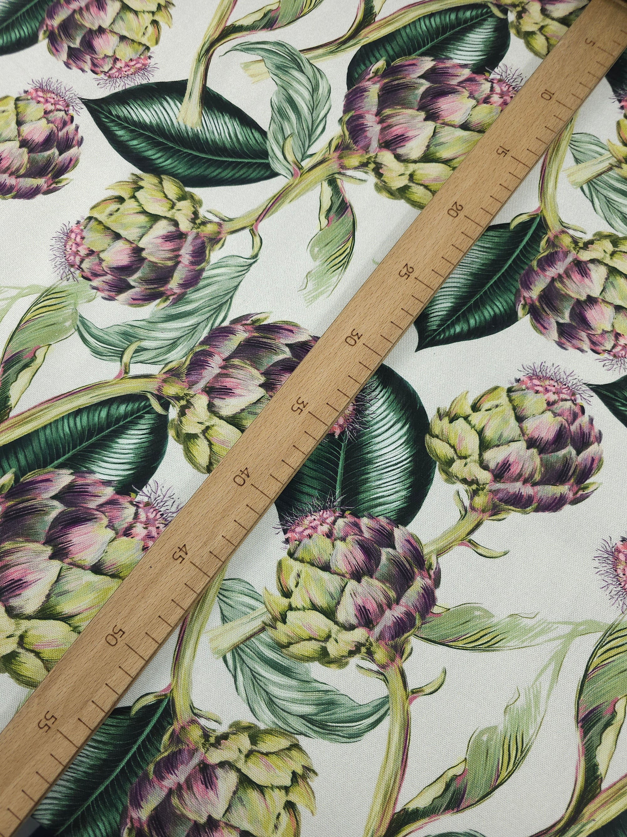 Muted Artichoke Floral Lightweight Canvas Cotton