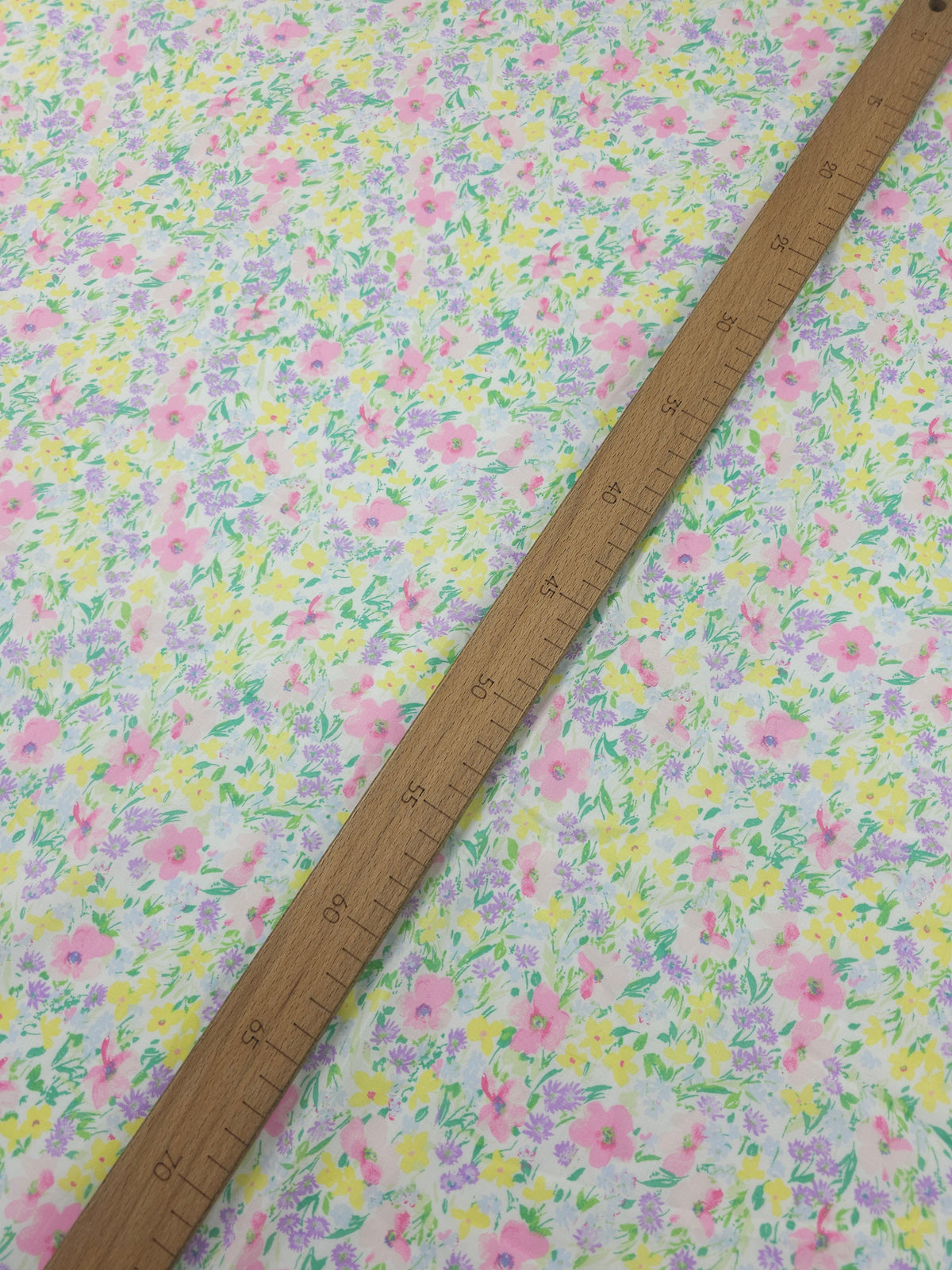 Pastel Floral Garden Bloom Lightweight Cotton