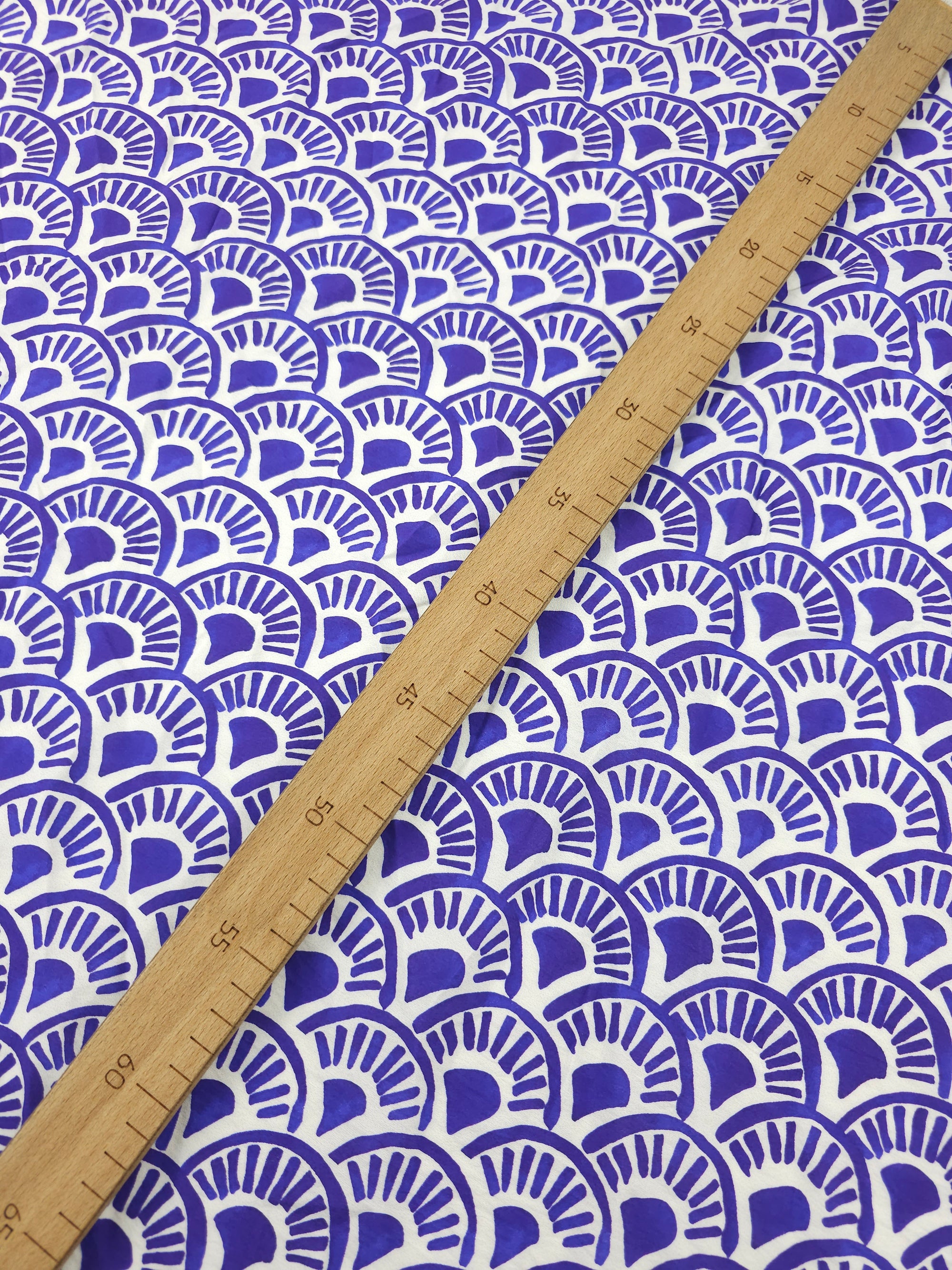 Purple Geometric Scallop Fan Modal Viscose