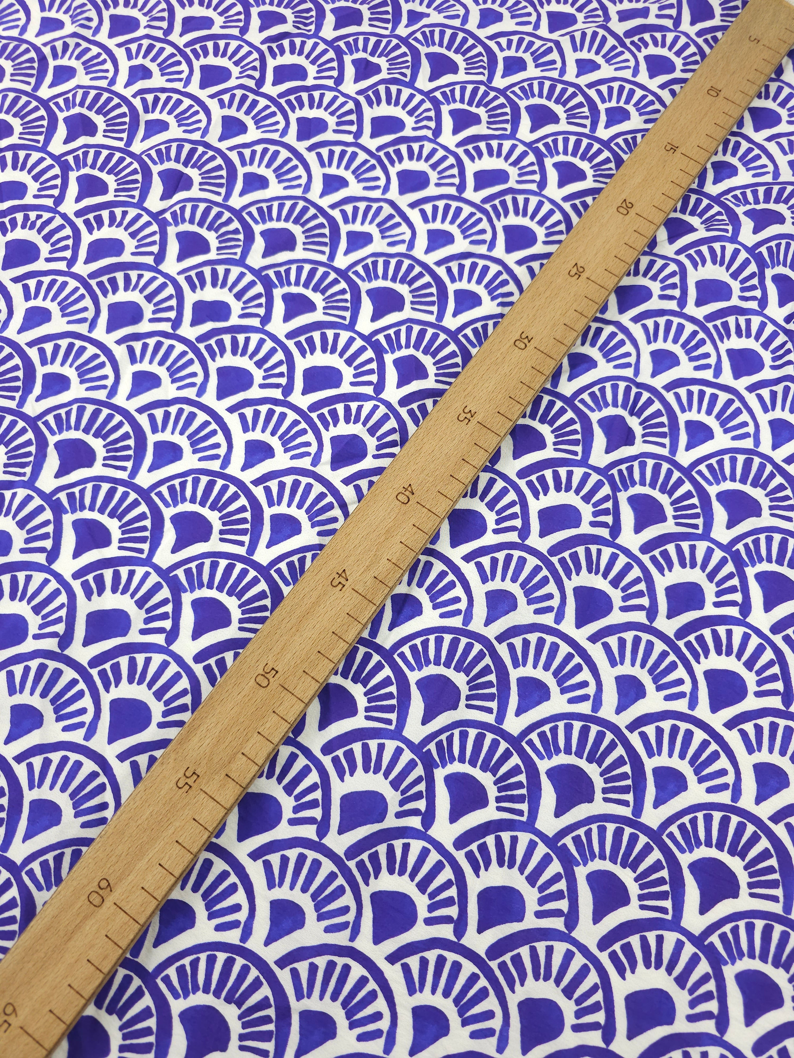 Purple Geometric Scallop Fan Modal Viscose