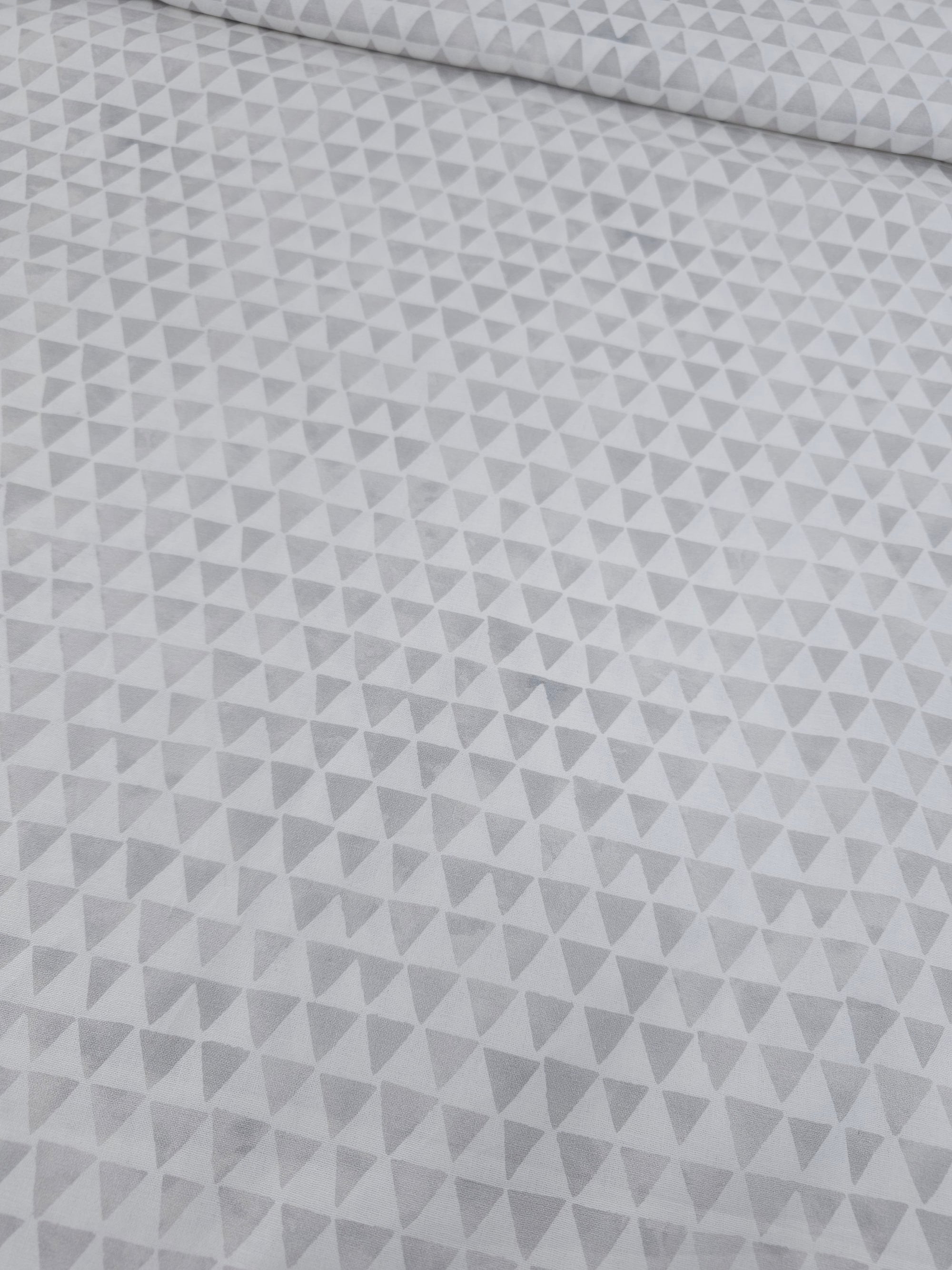 Grey Geometric Triangles 100% Cotton