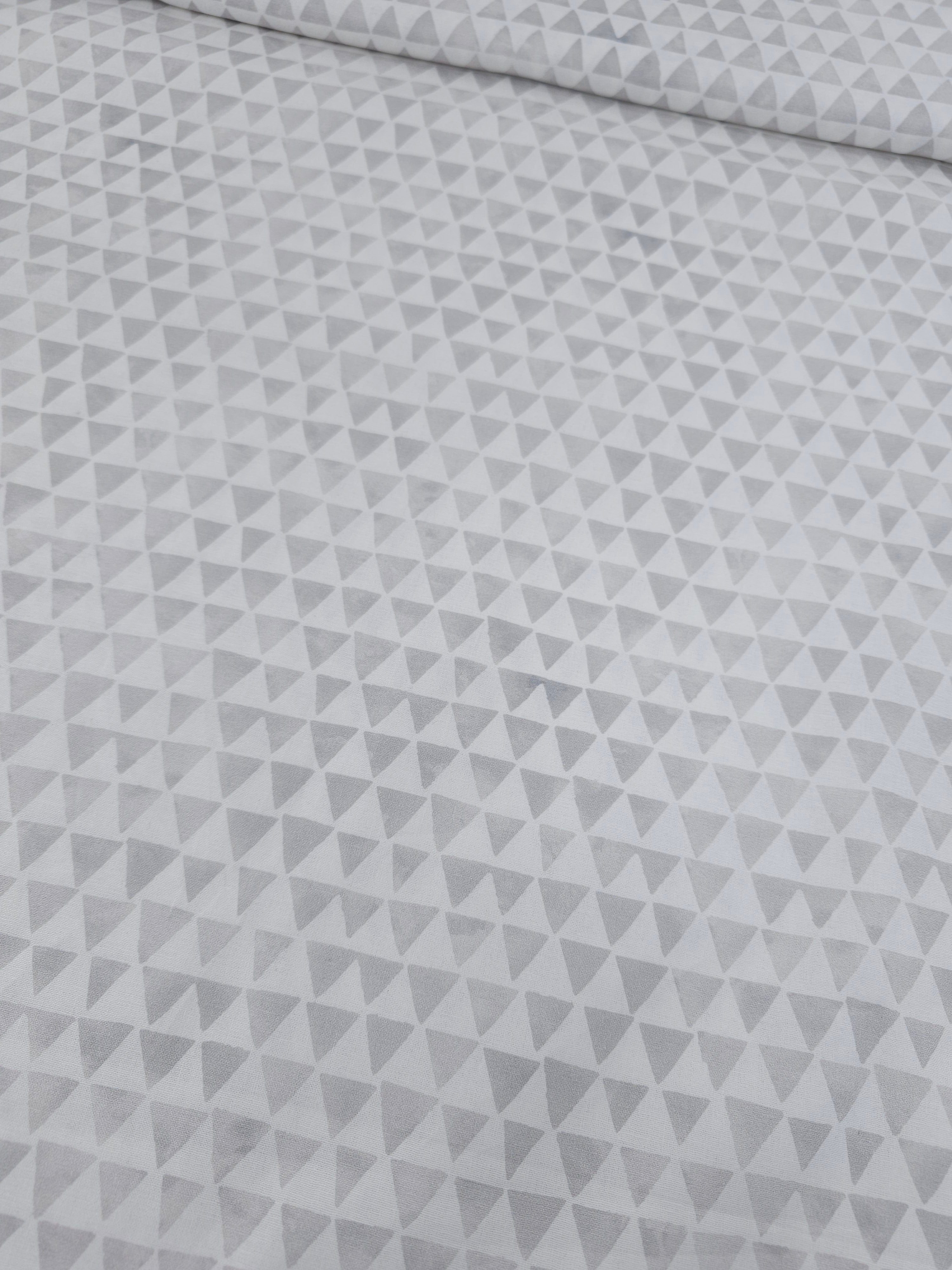 Grey Geometric Triangles 100% Cotton