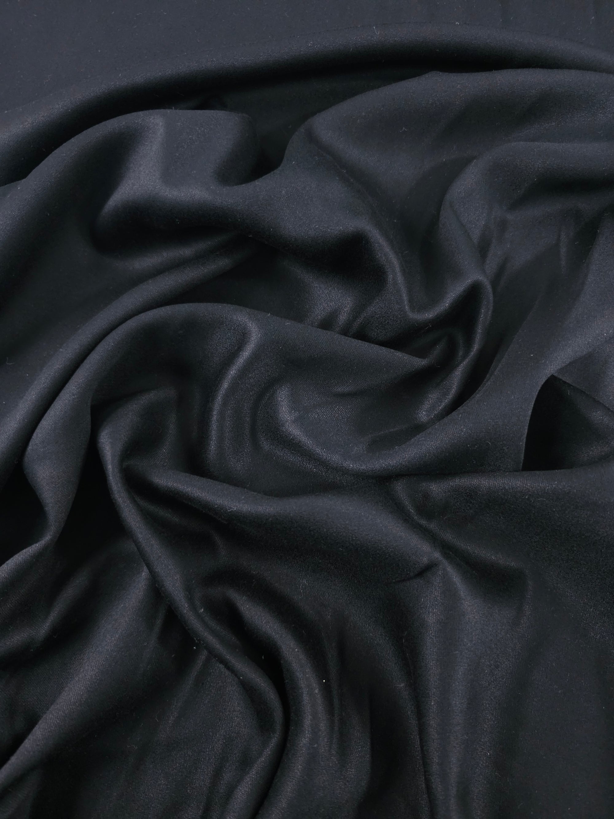 Black Viscose Matte Satin