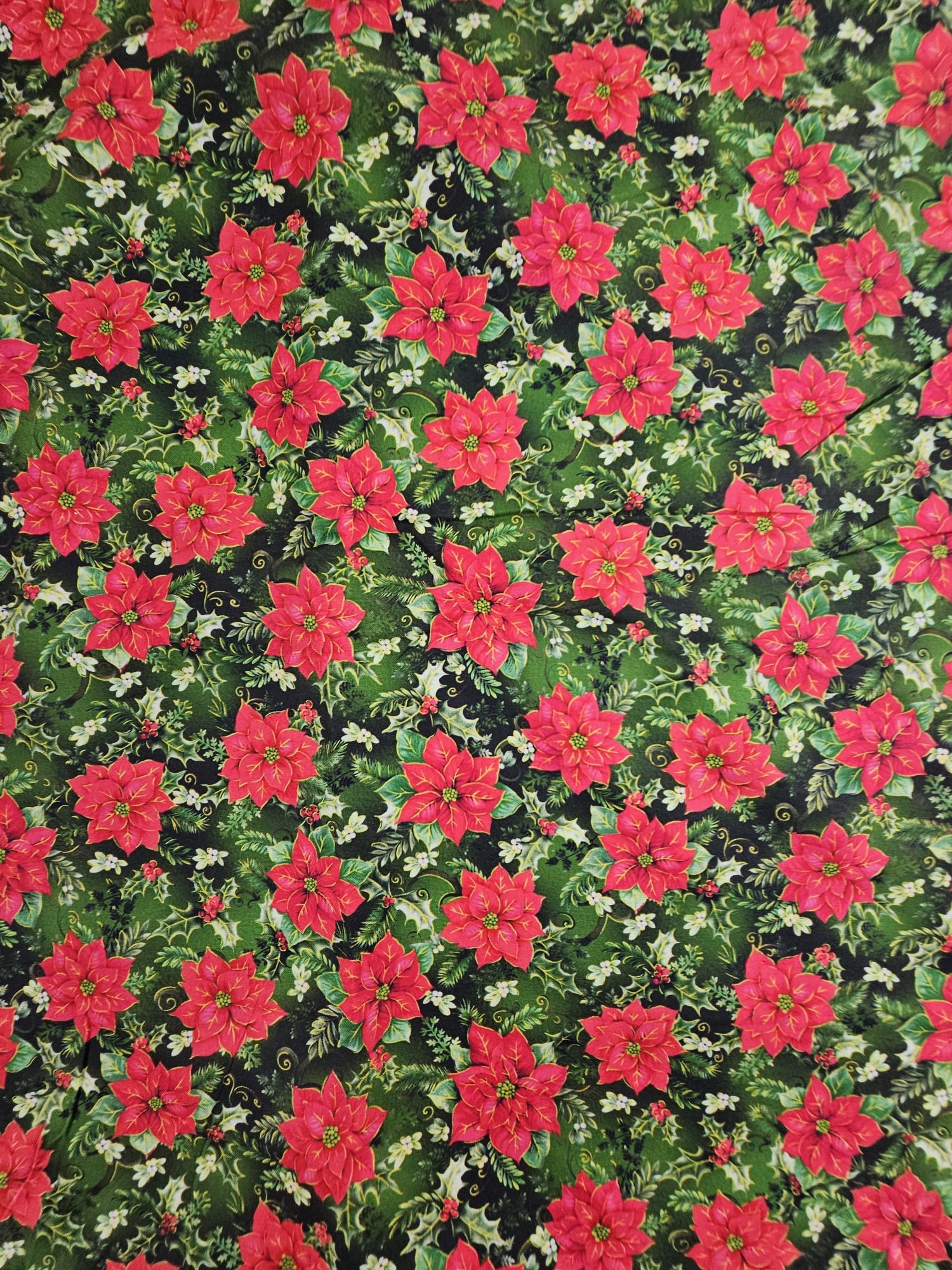 Peaceful Poinsettias Cotton - 2m Piece