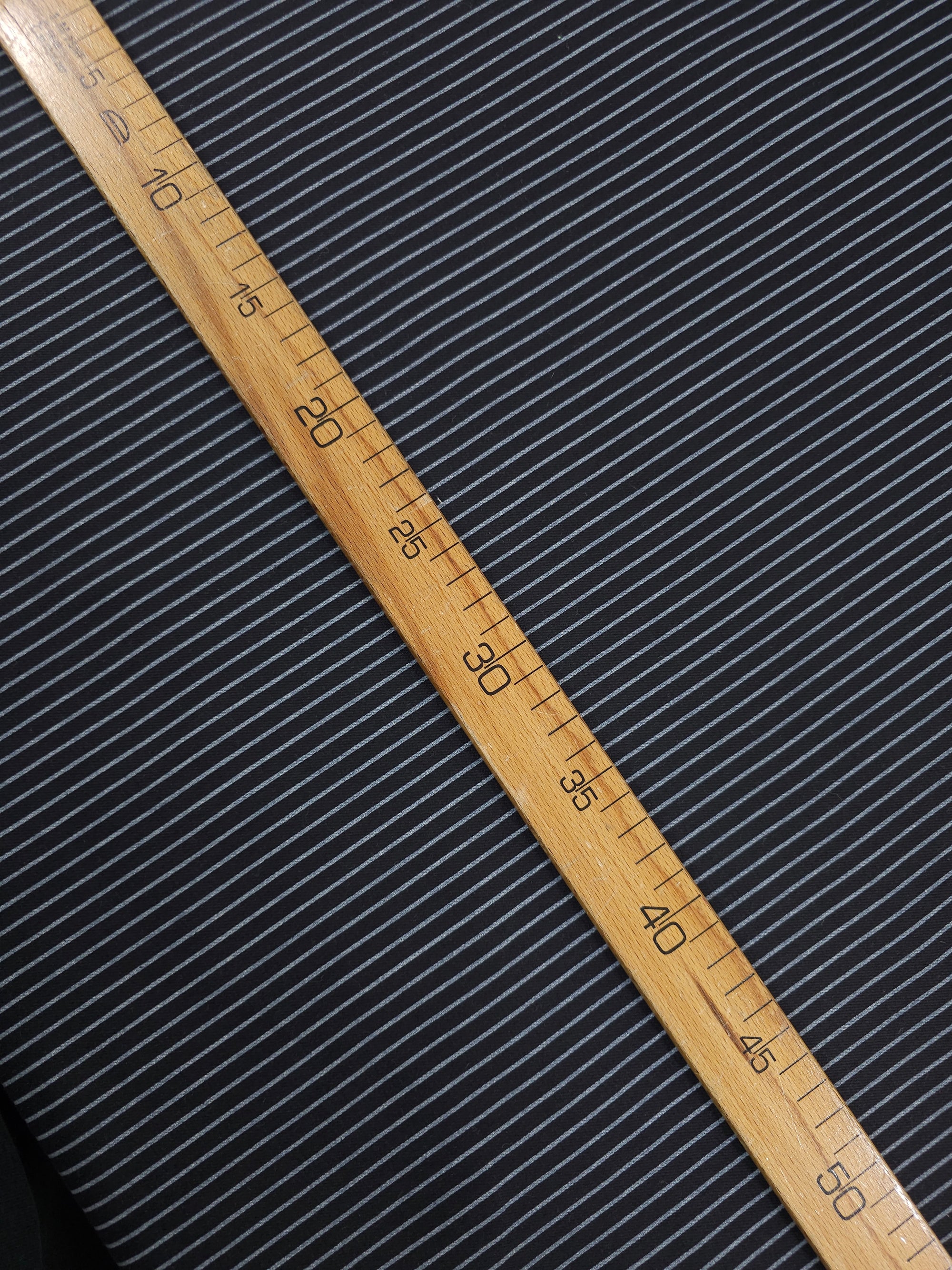 Black/Grey Narrow Pinstripe Denim