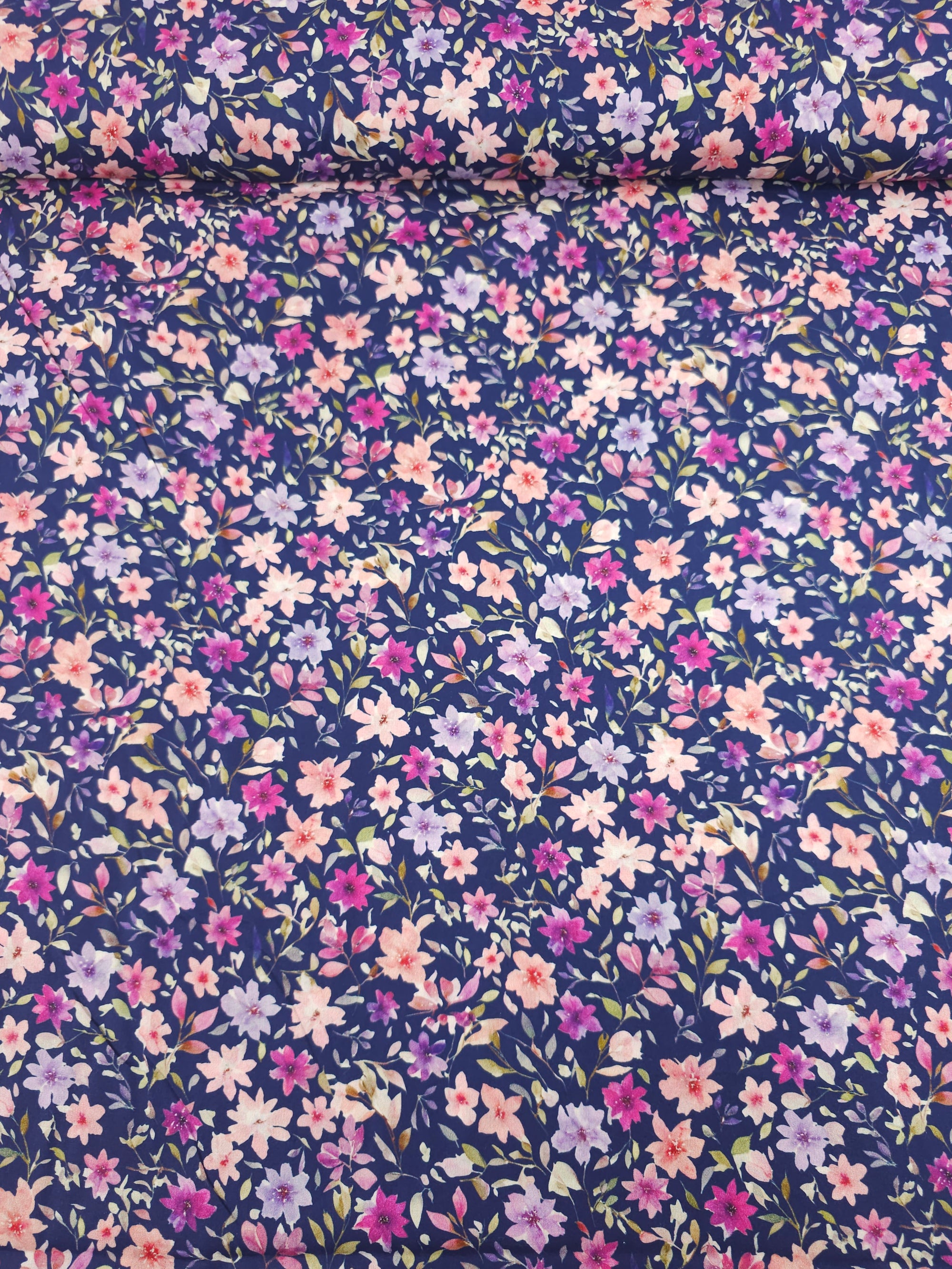 Midnight Floral Bloom Lightweight Cotton 60"