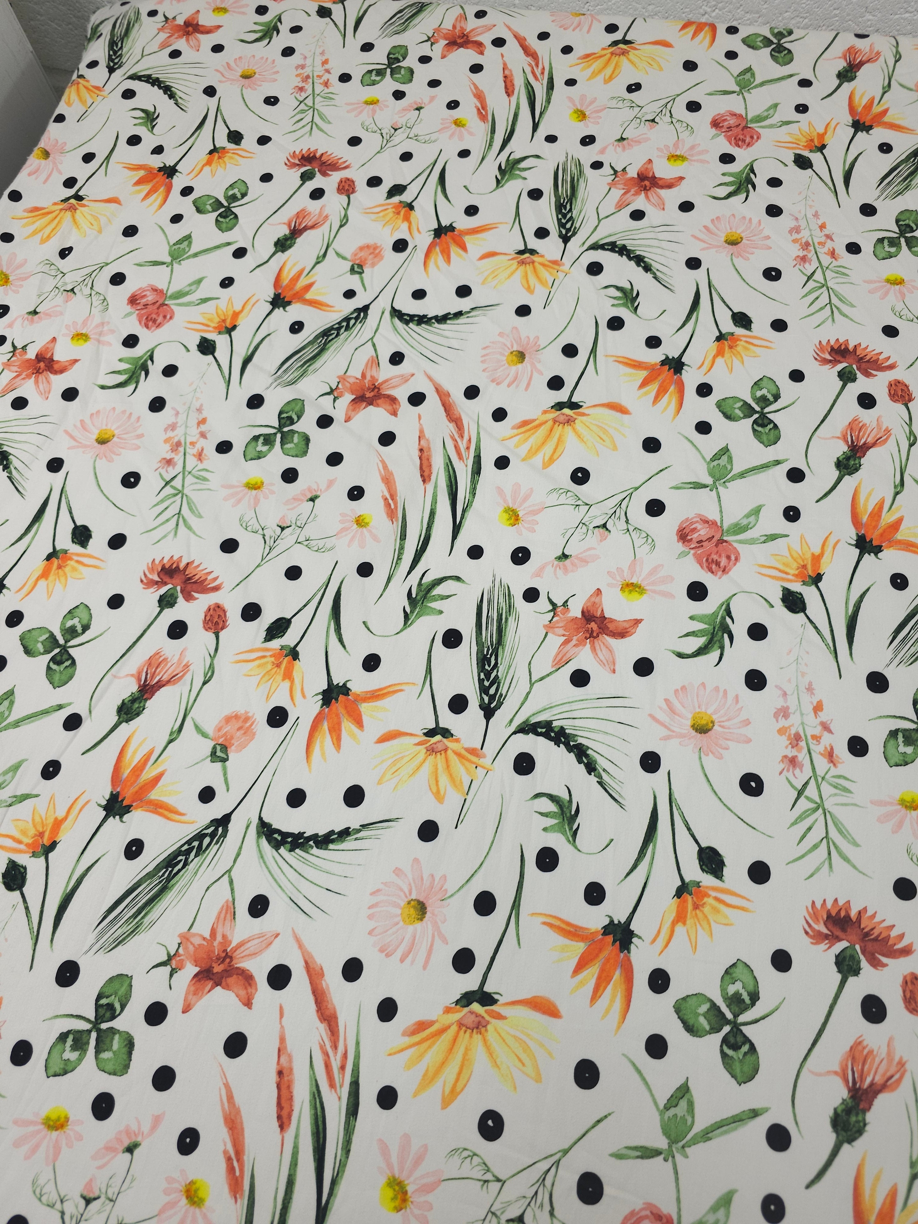 Floral Stem Polka Cotton Poplin