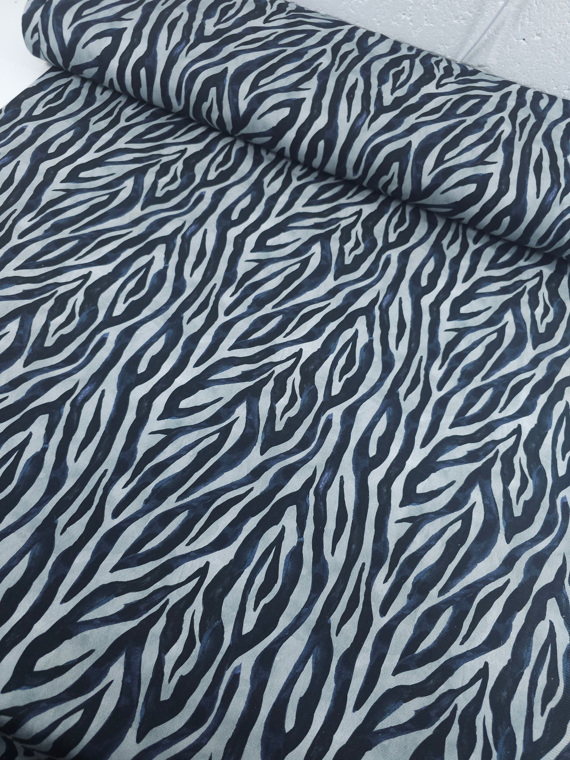 Navy Zebra Stripe Canvas Cotton