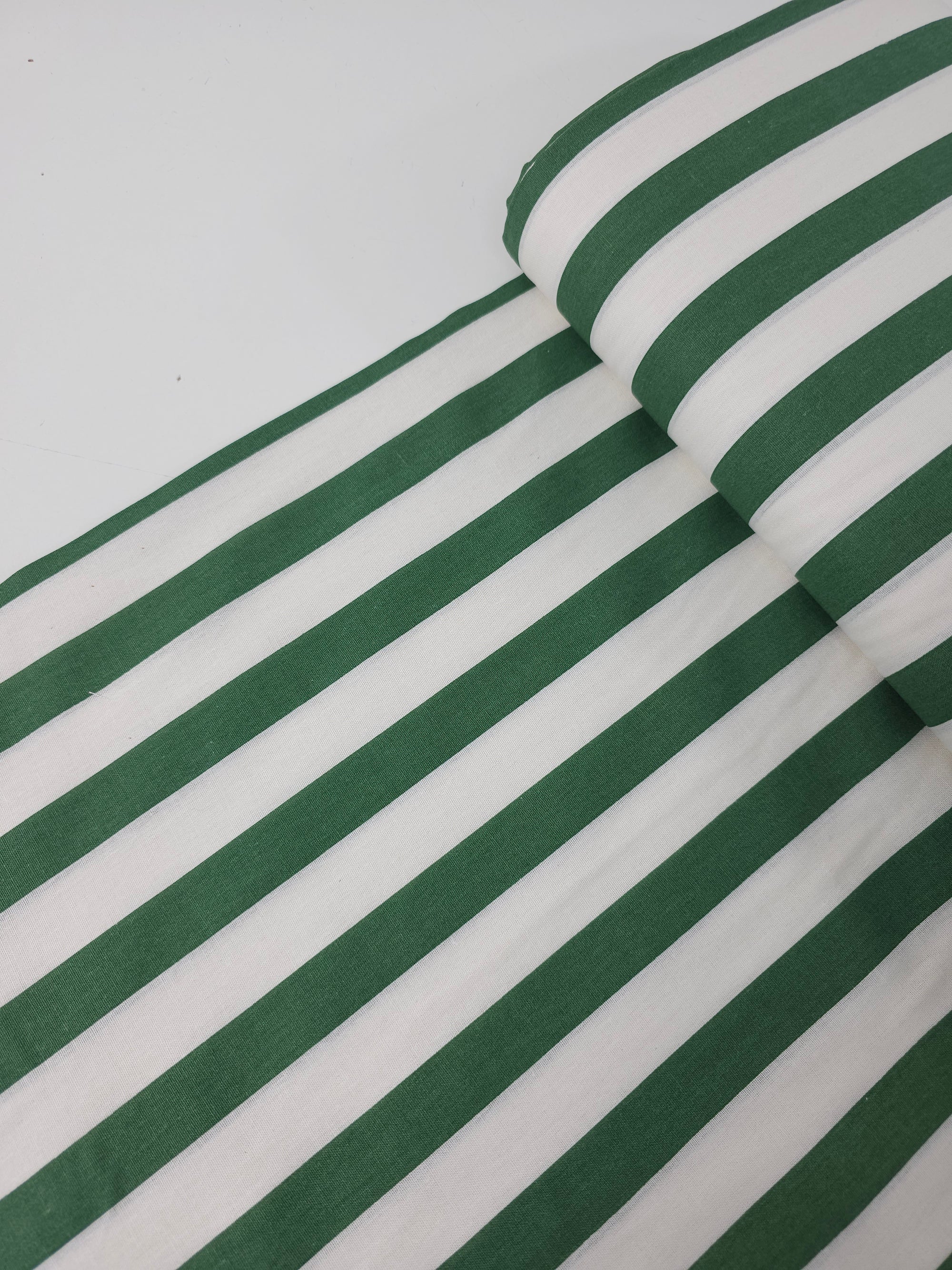 Dark Green Large Stripe 100% Cotton *EXTRA WIDE*