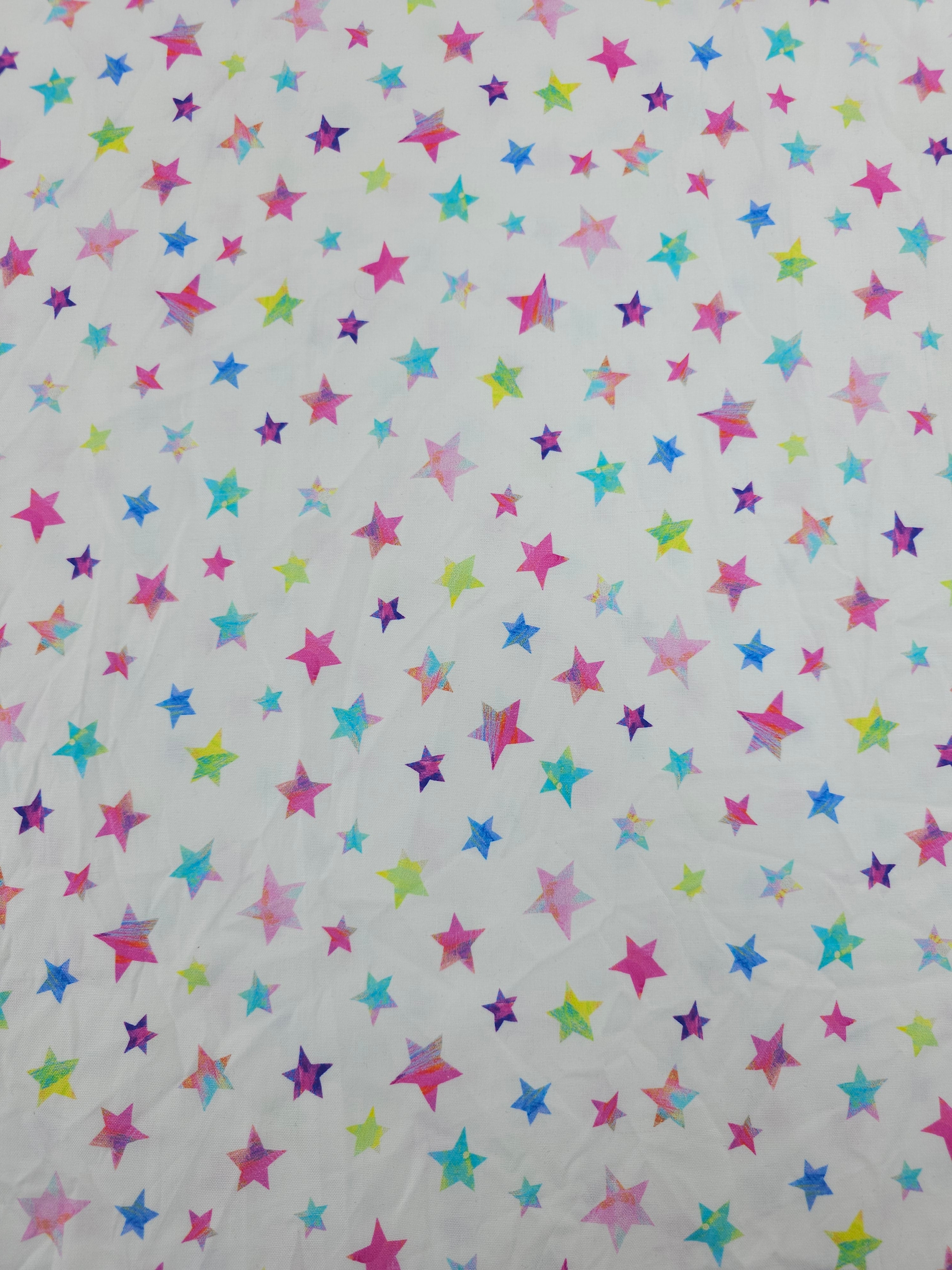 Multicolour Irregular Tossed Stars 100% Cotton