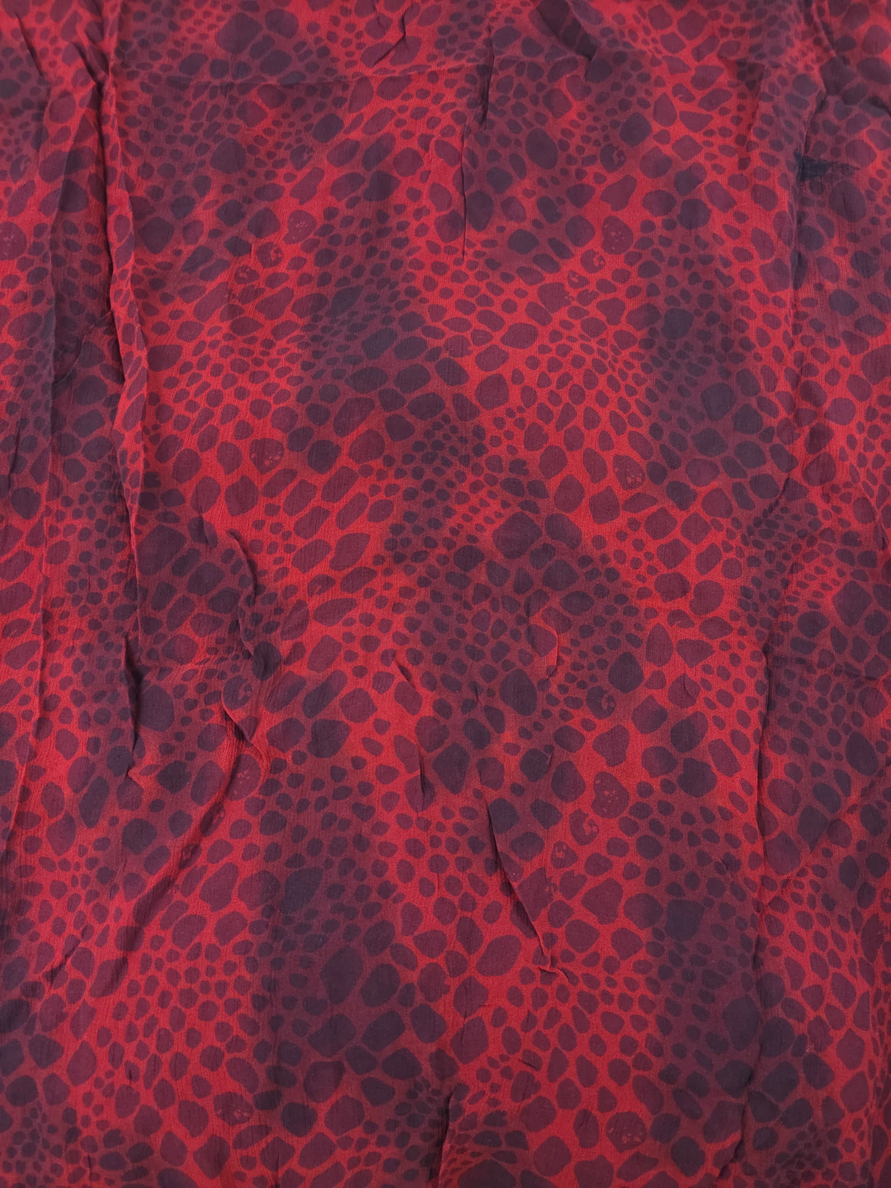 Crimson Jungle Viscose Chiffon - (Various Sizes)