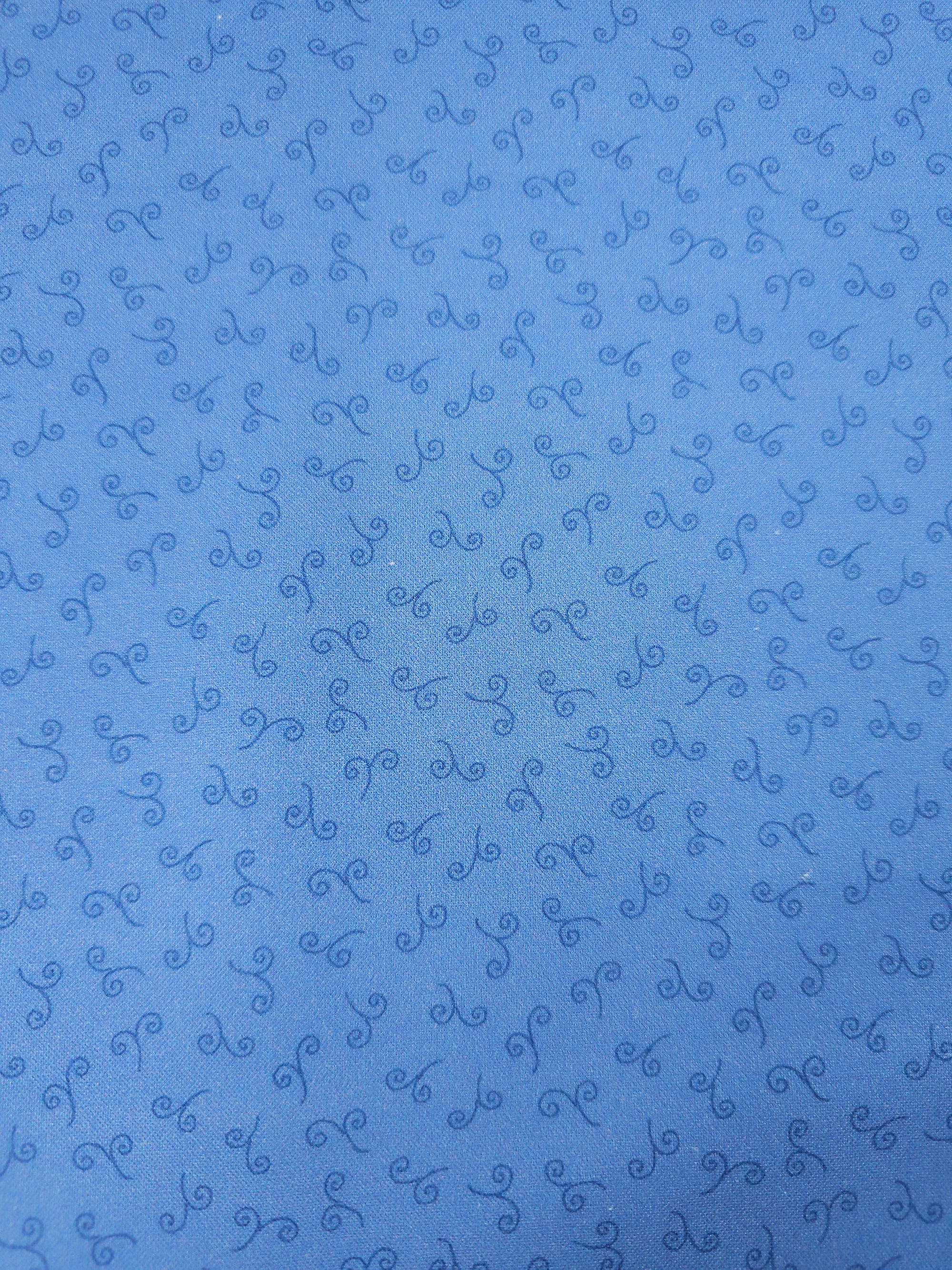 Periwinkle Blue Ditsy Swirl Stem 100% Cotton