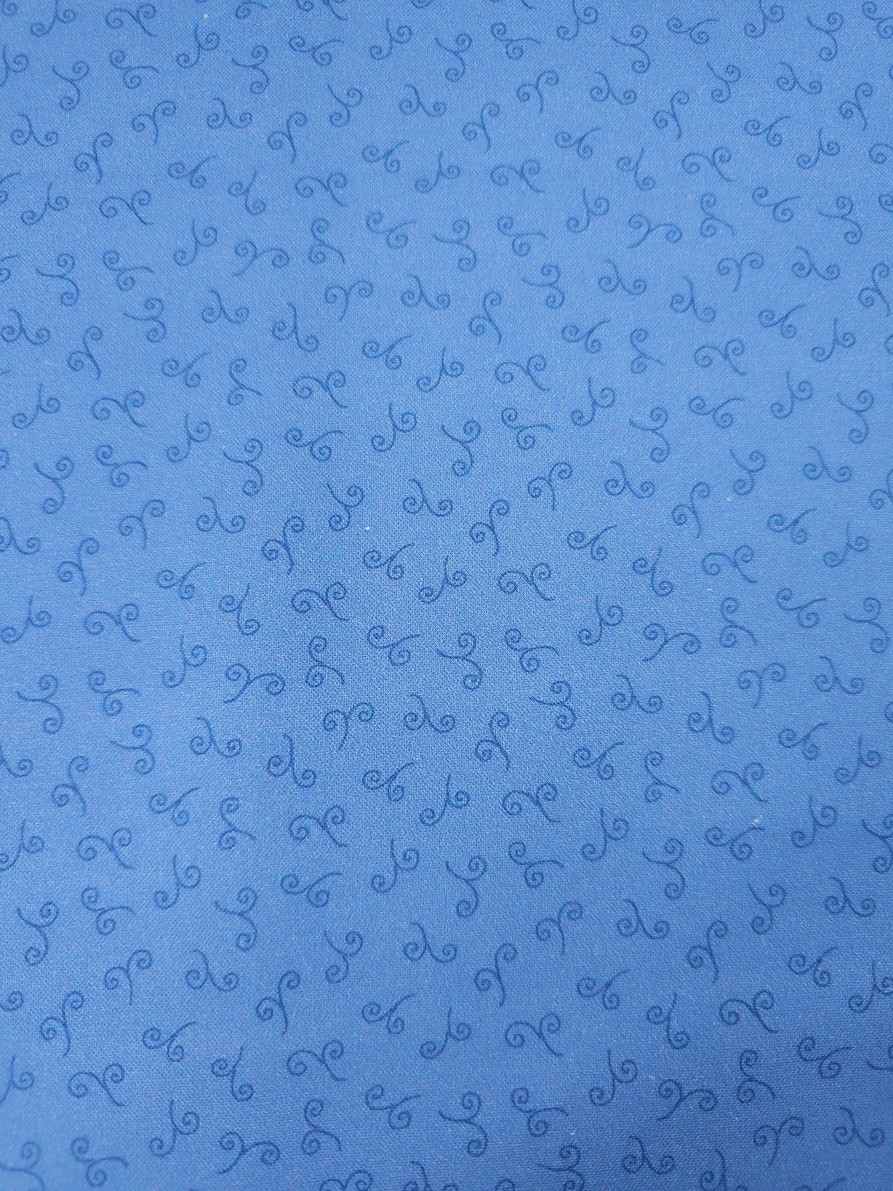 Periwinkle Blue Ditsy Swirl Stem 100% Cotton