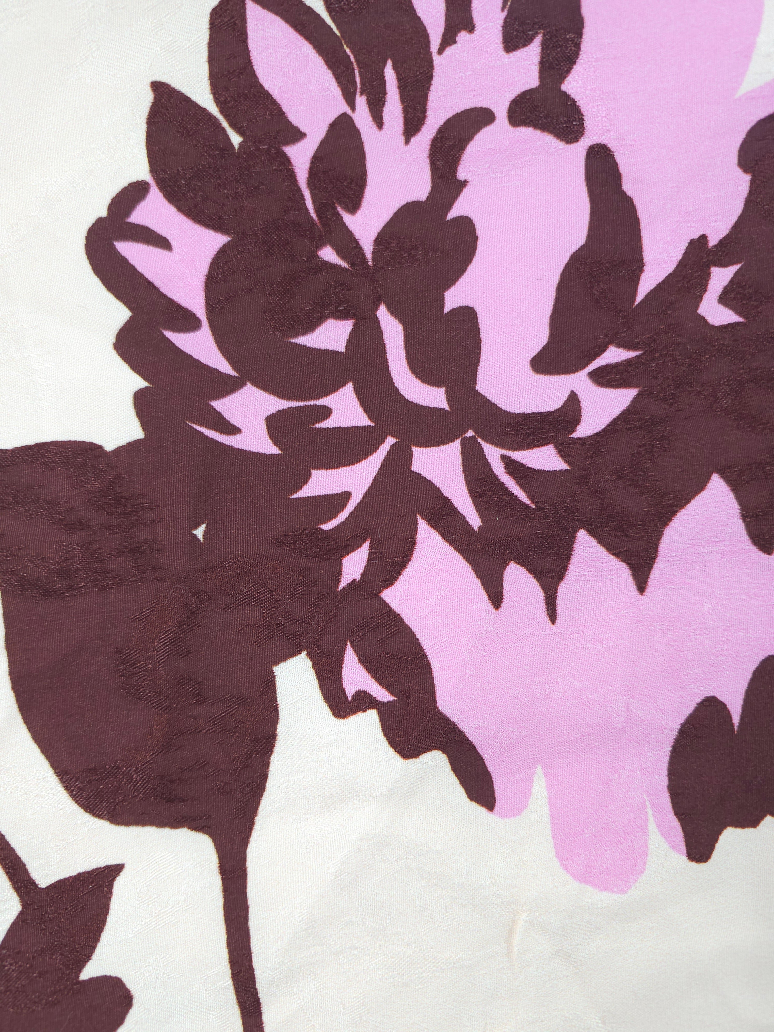 Pink and brown floral Viscose- 2.4m piece