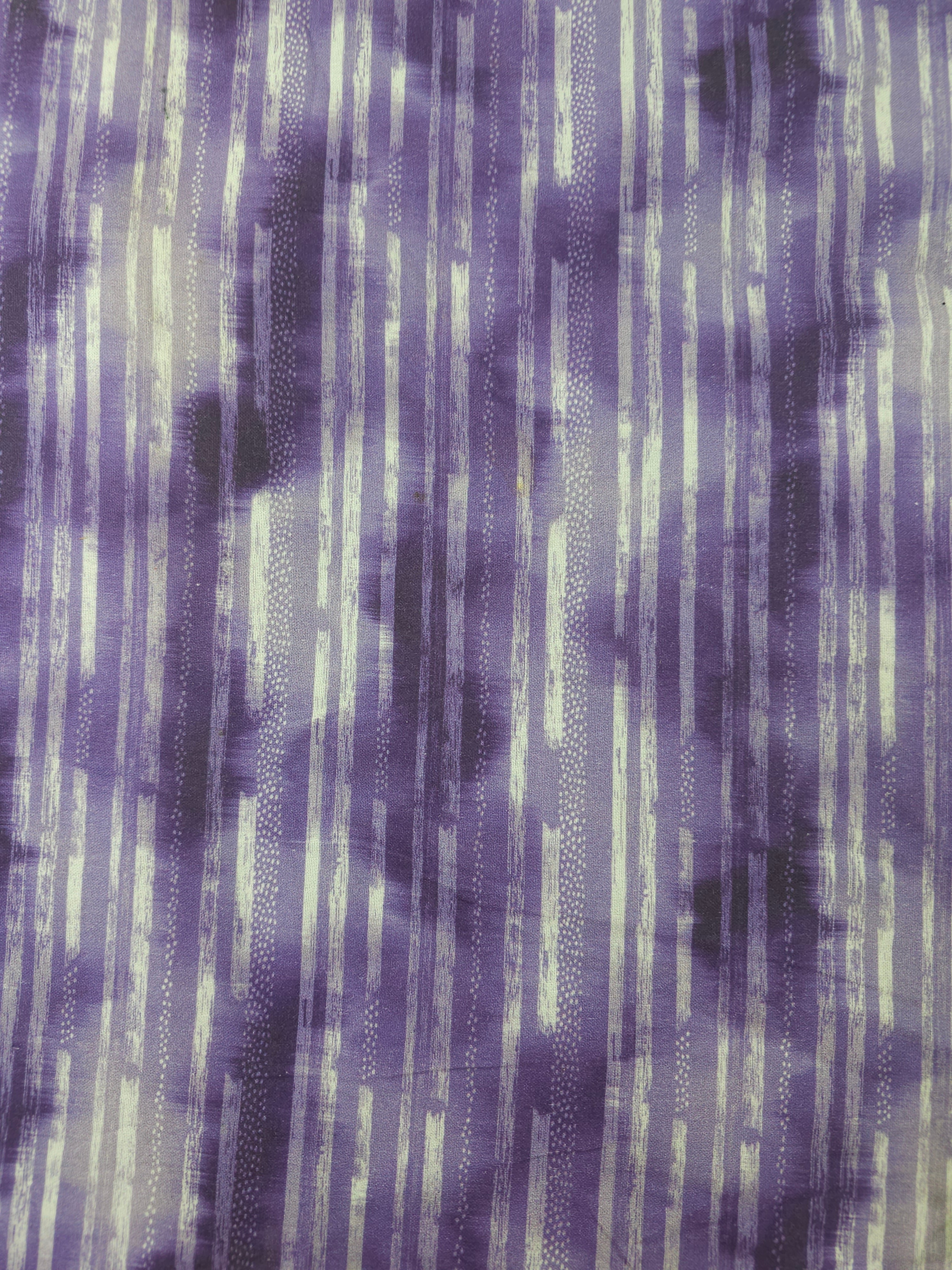 Lavender blend stripe Cotton- 1.2m piece
