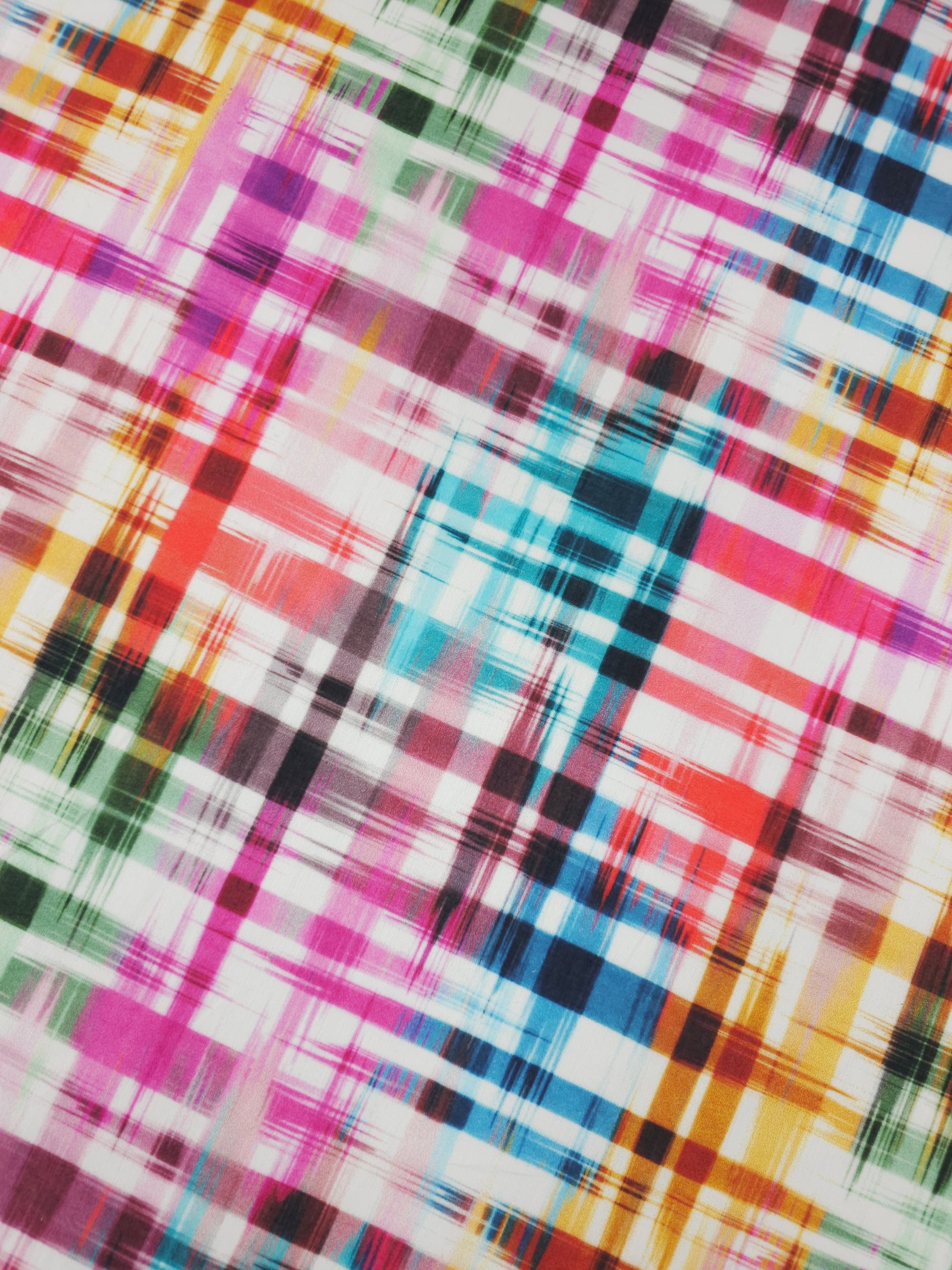 Multicolour Static Criss Cross Cotton Voile
