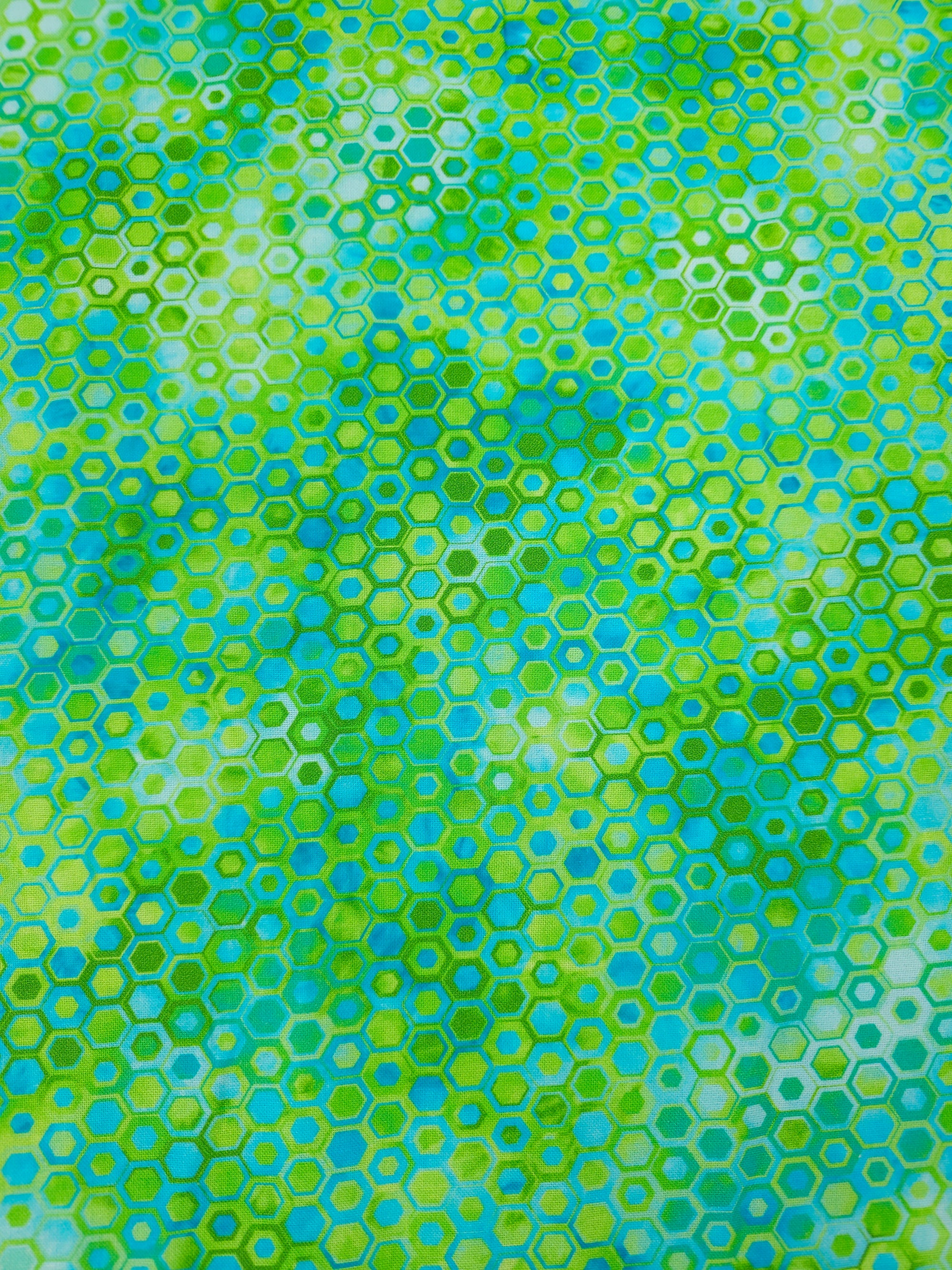 Light Green Hexagon Phantasma 100% Cotton - Robert Kaufman