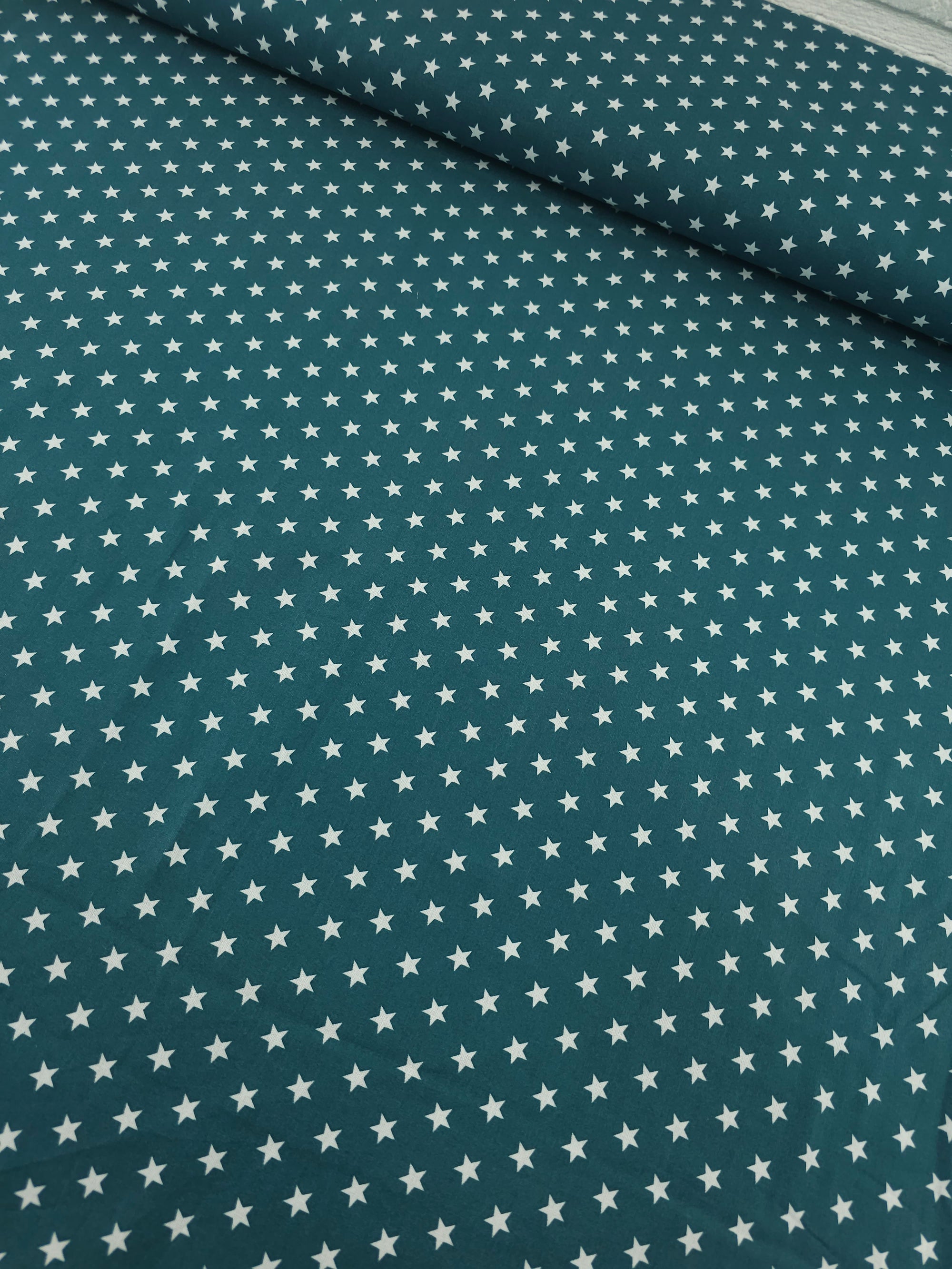 Deep Teal Petit Stars 100% Cotton 60"