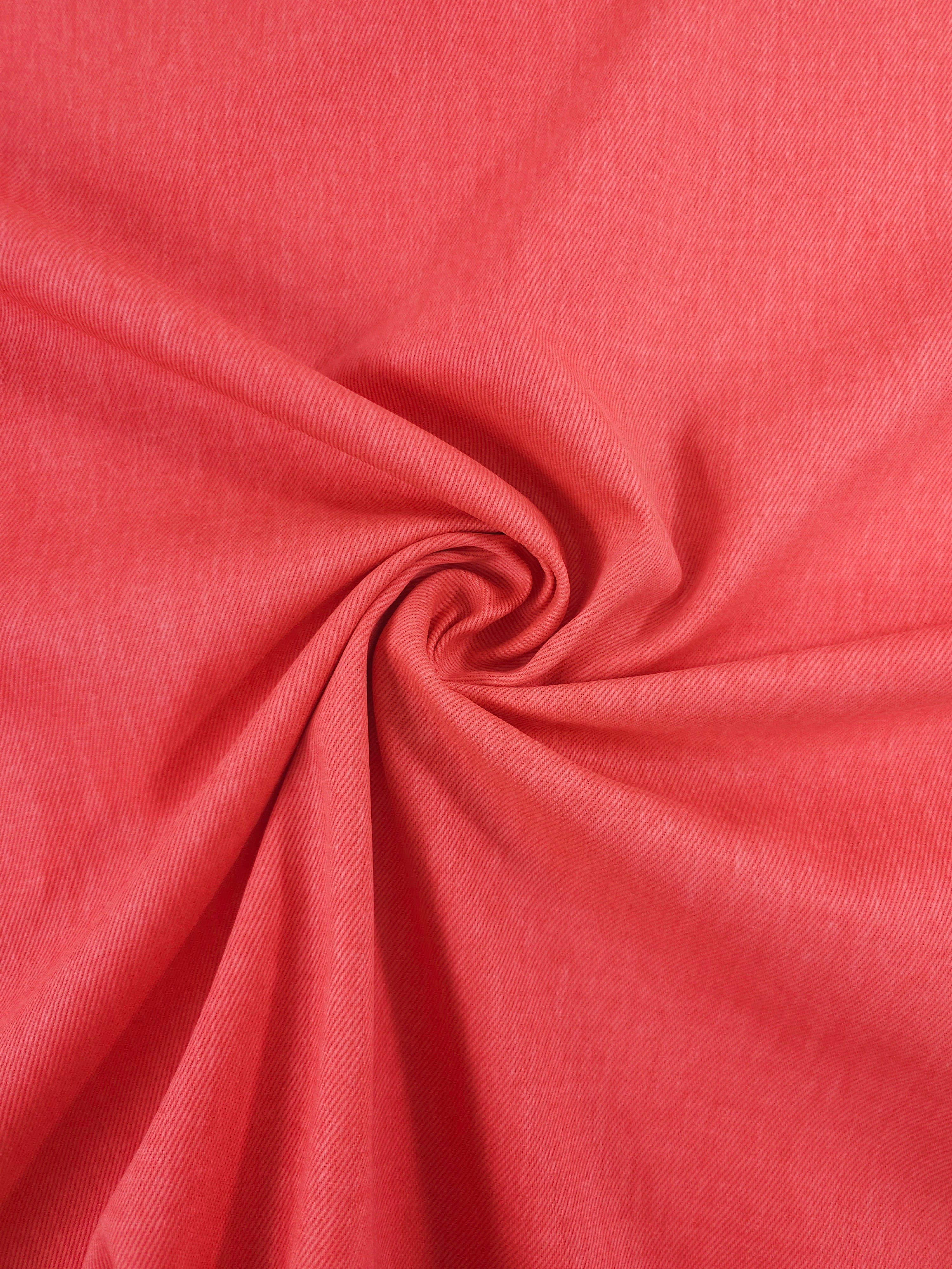 Coral Washed Twill Denim
