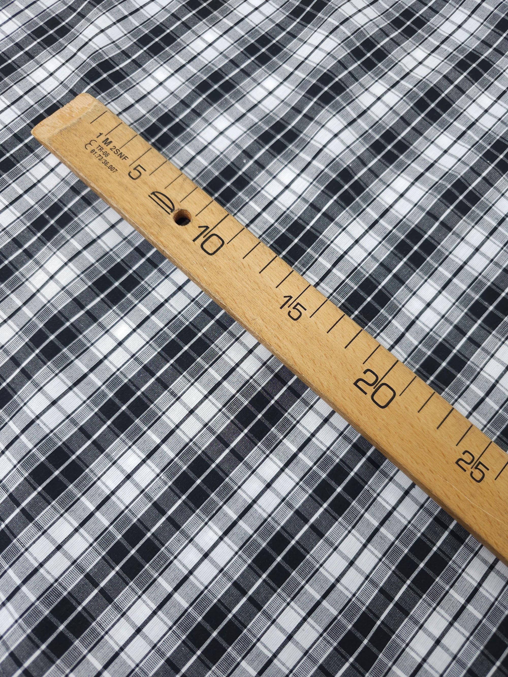 Black Grey Check 100% Cotton