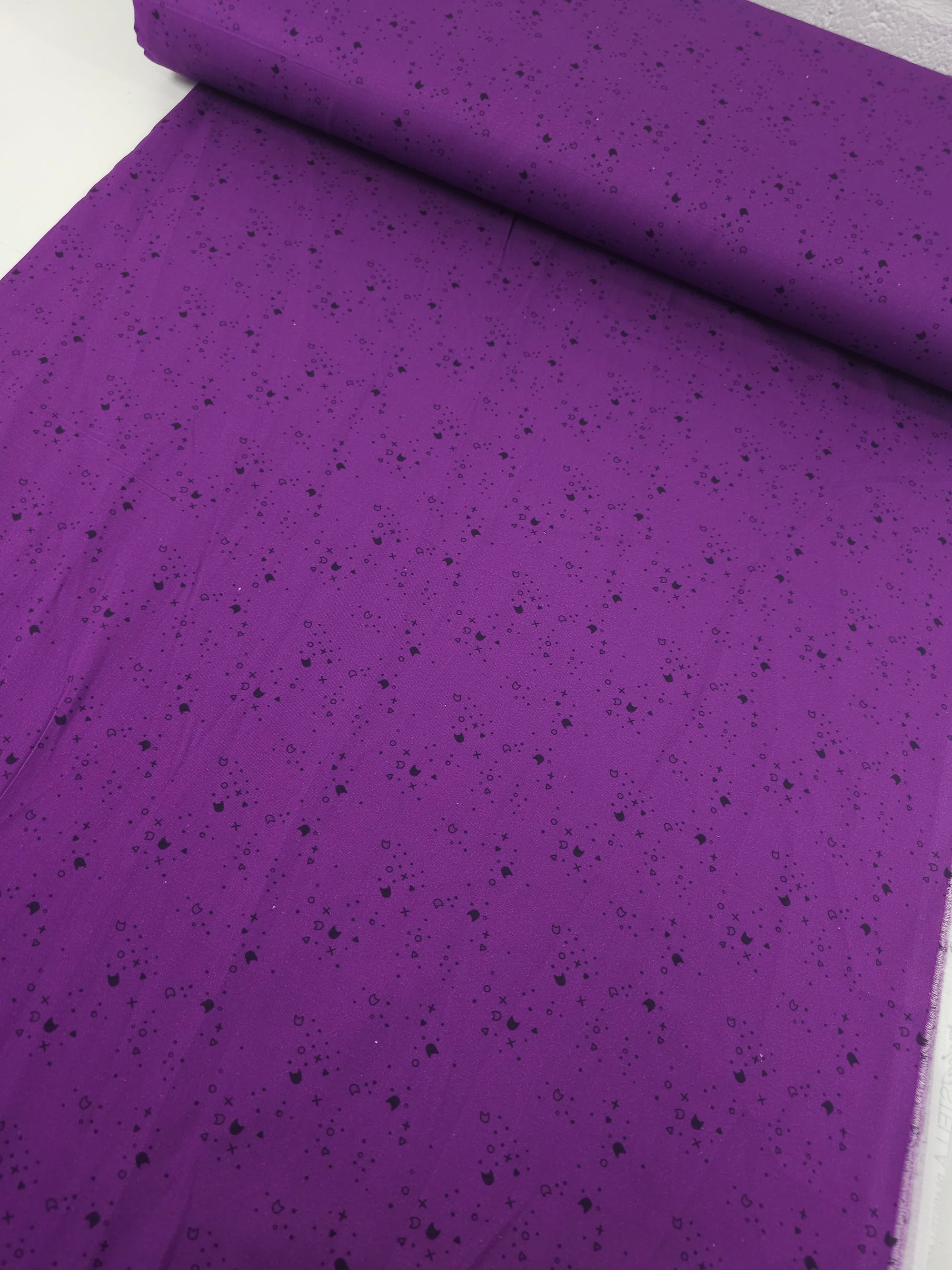 Purple/Black Kitty Litter 100% Cotton - Pammie Jane