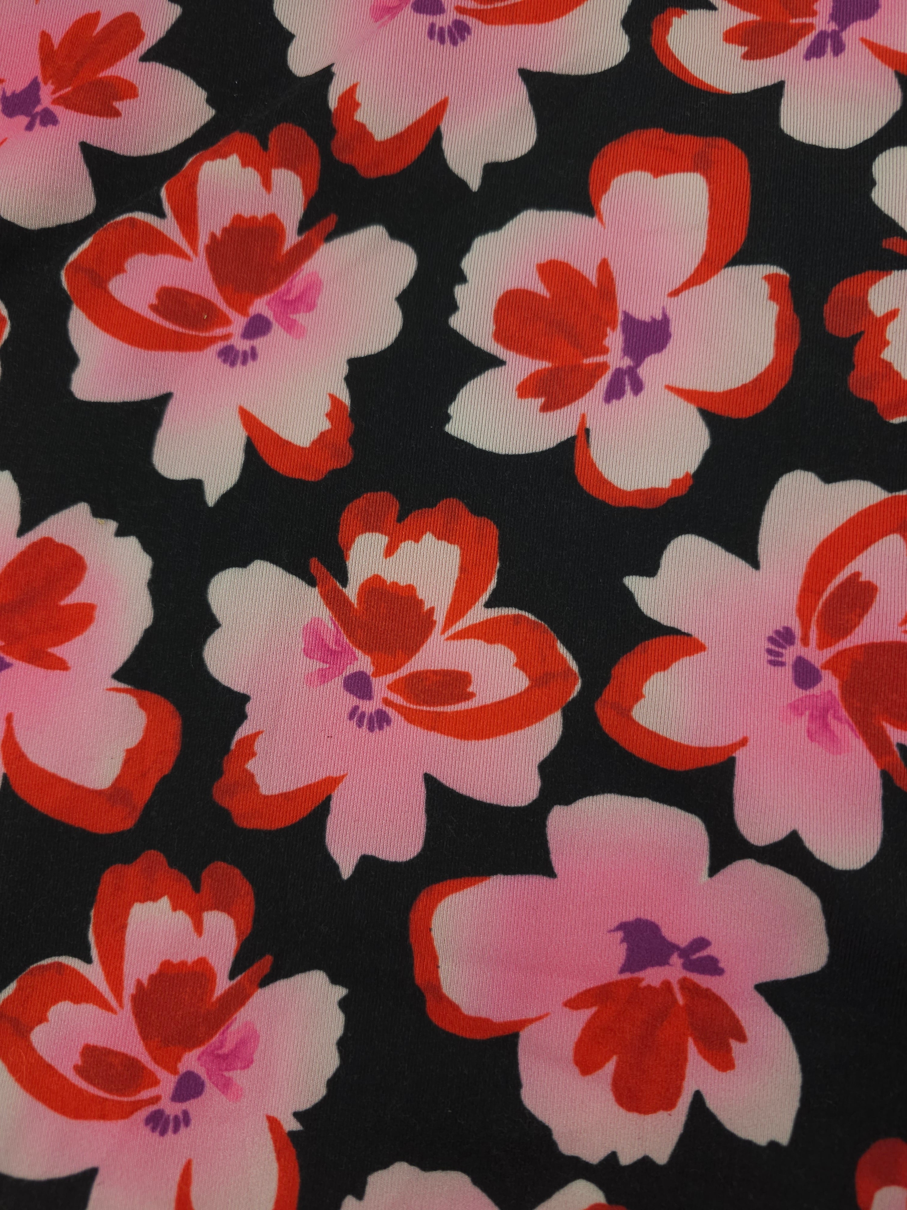 Pink bold flower Jersey- 1.8m piece