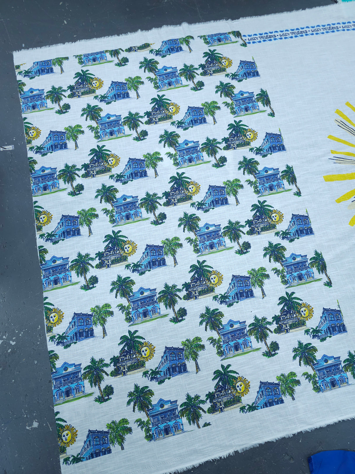 Large Coconut Key West Flax Cotton - 3.40m Panel - Lilly Pulitzer