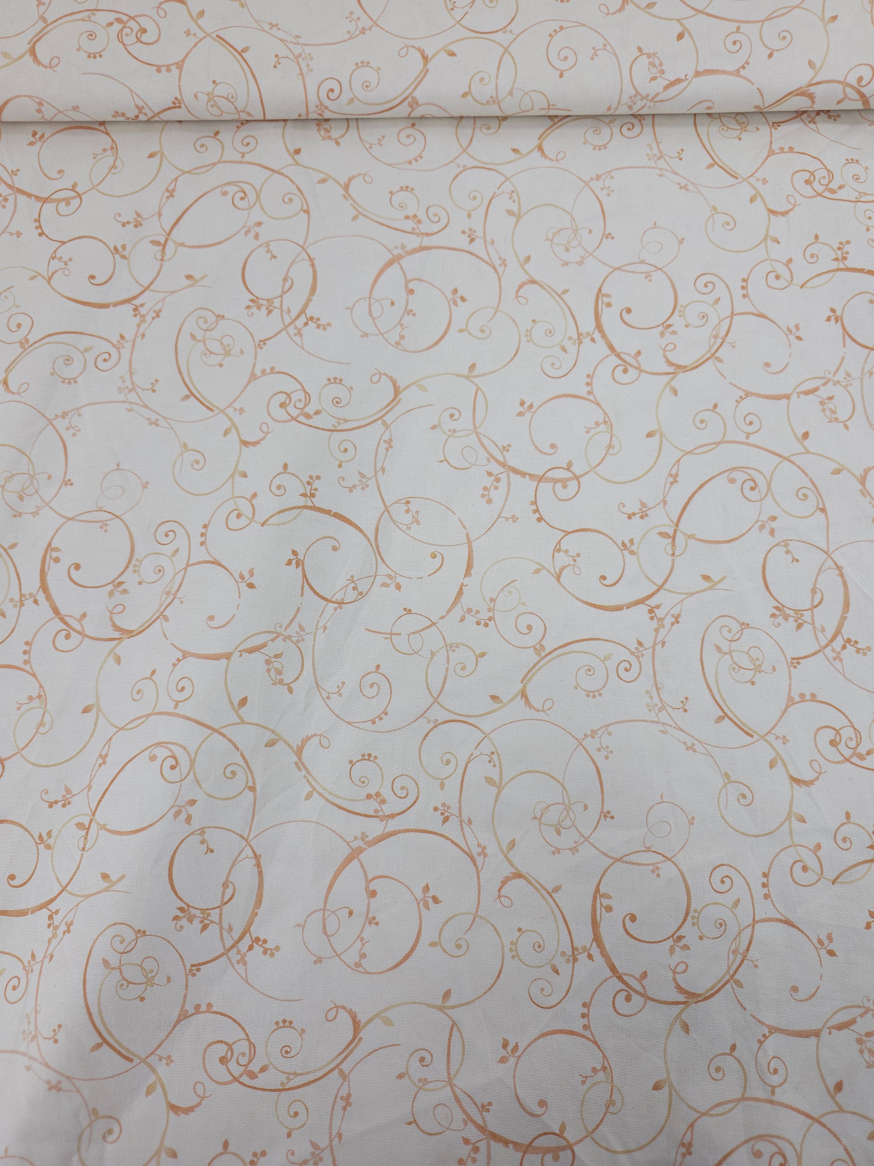 Peach/White Majestic Swirl 100% Cotton