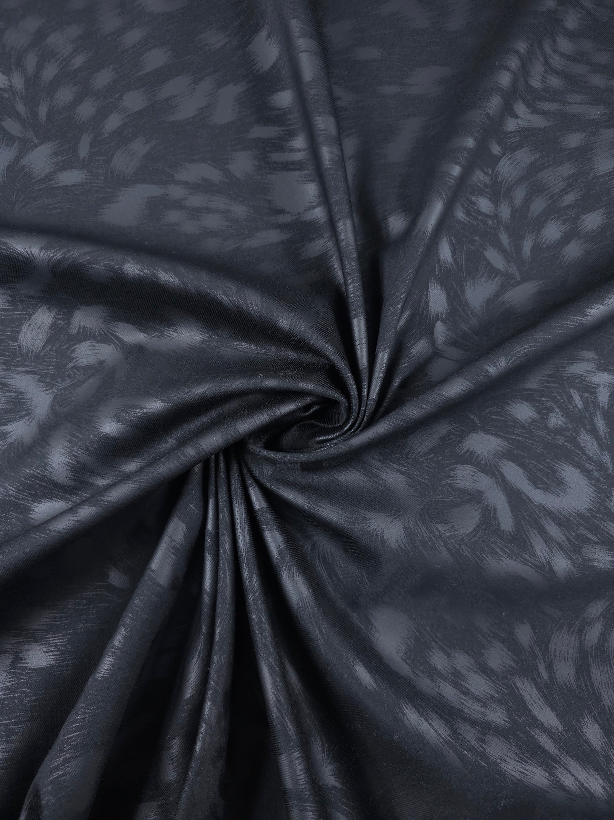 Black Animal Print Cotton Sateen Stretch