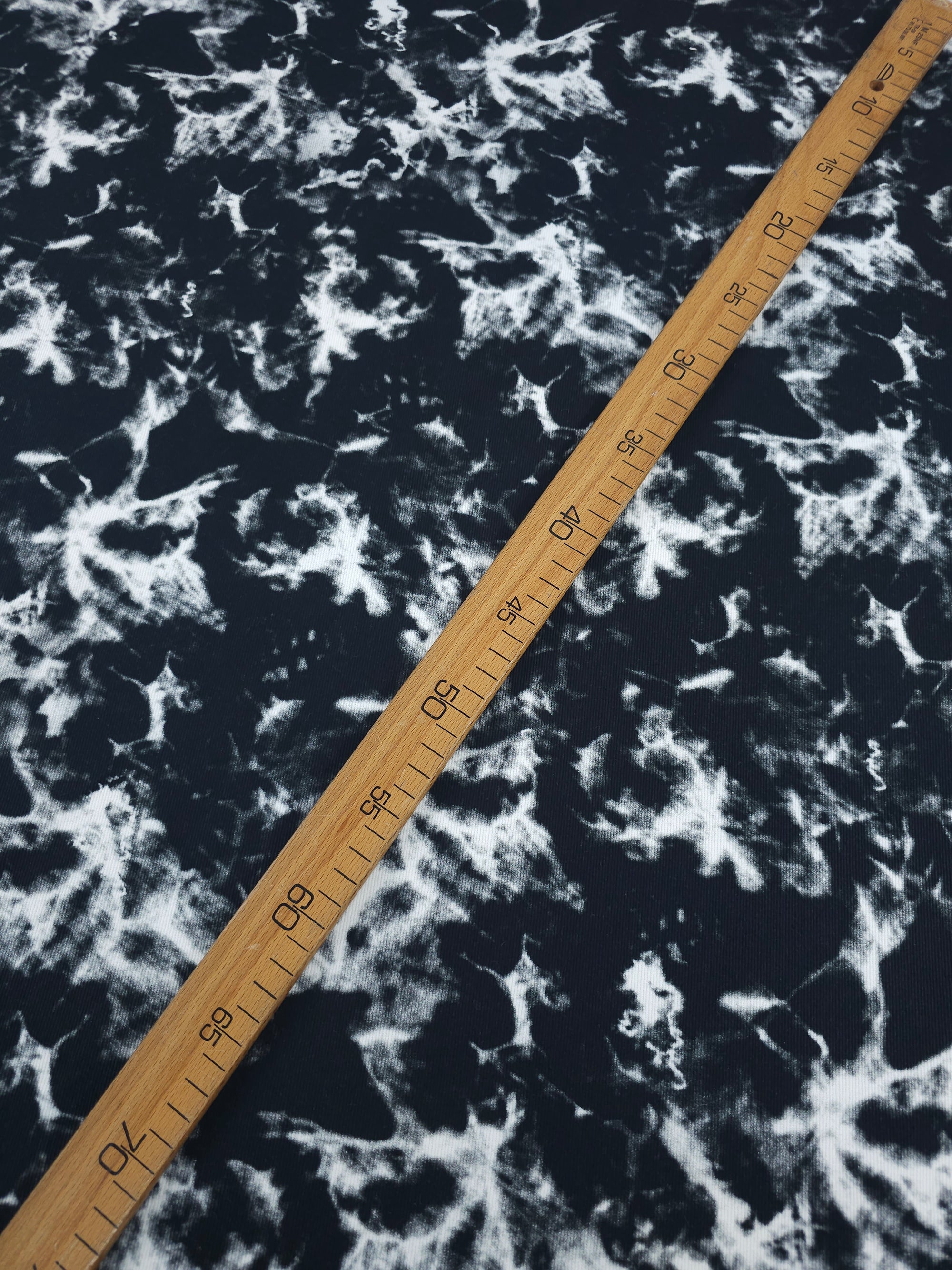 Black/White Smokey Marble Denim
