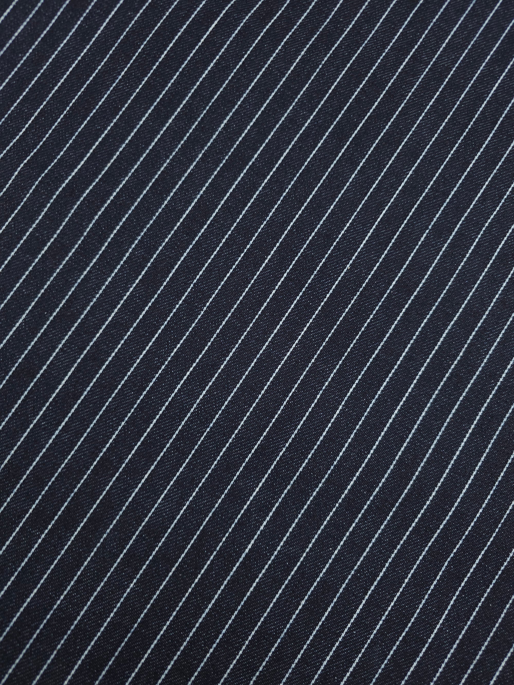 Charcoal Navy Dotty Pinstripe Denim