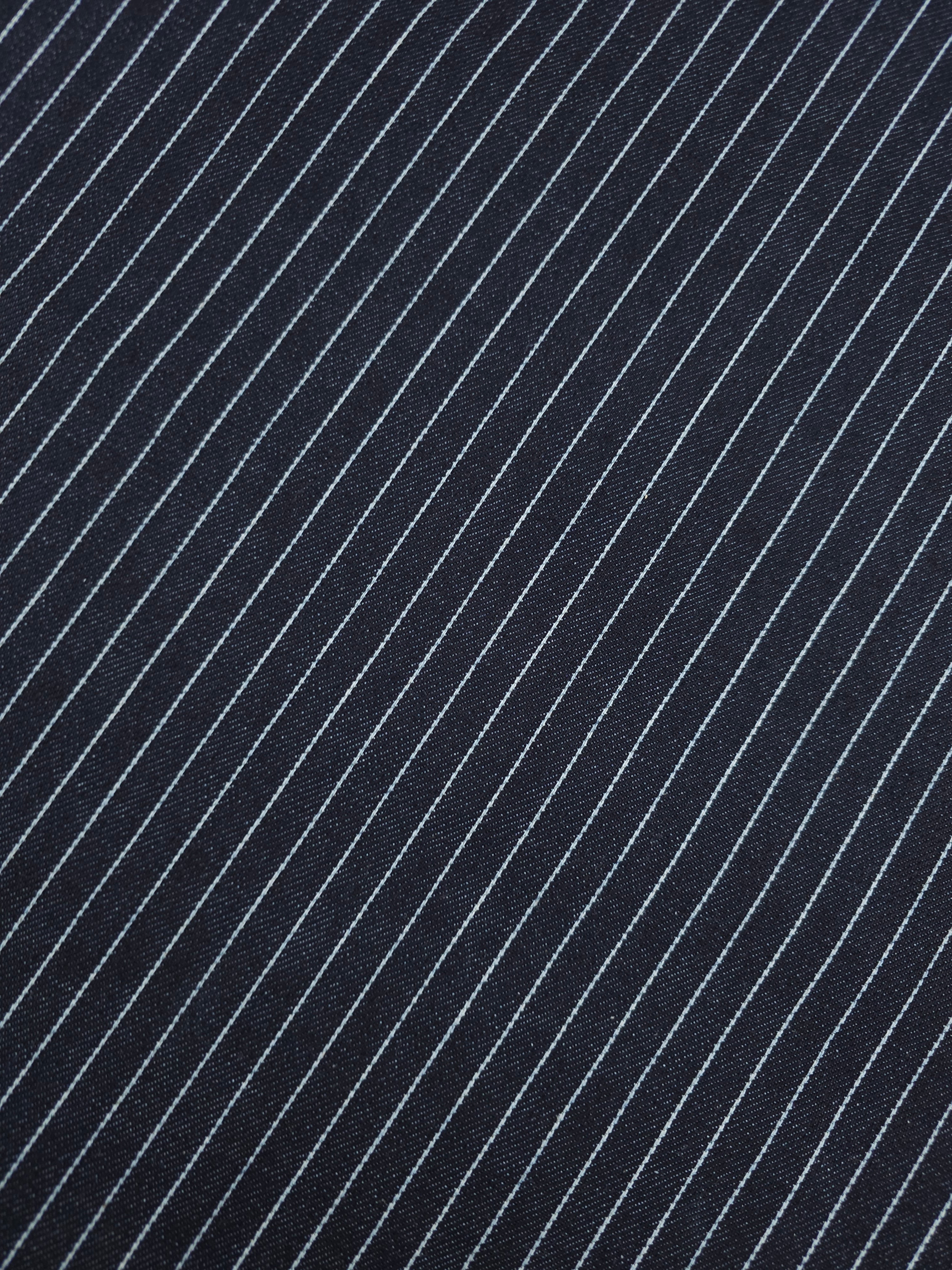 Charcoal Navy Dotty Pinstripe Denim